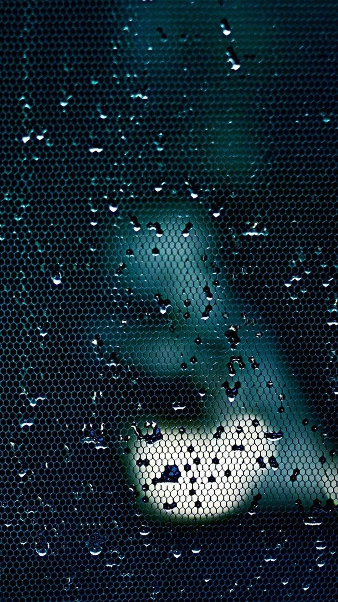 Logo Apple, Gocce d'acqua, Vetro, sfondo schermata di blocco iPhone 16