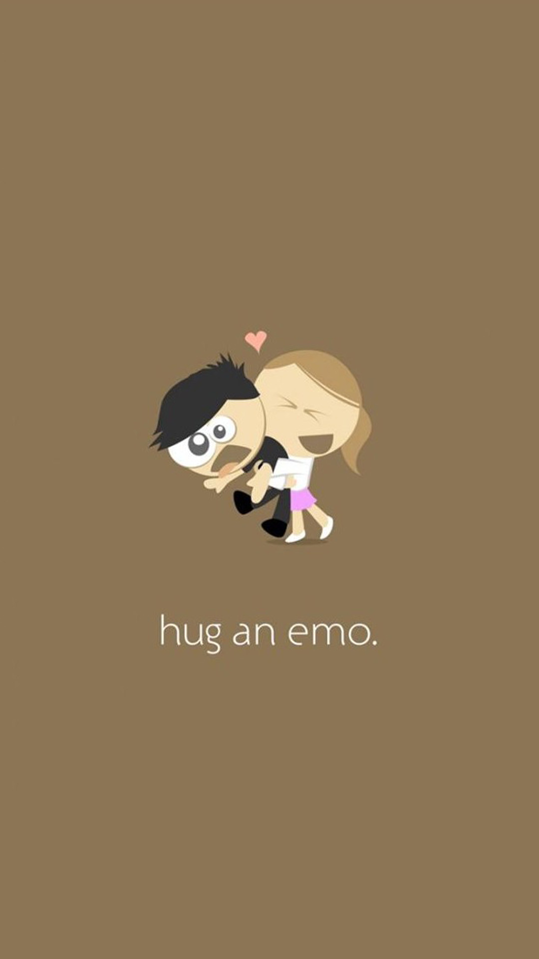 Hug an emo, Coppia, Minimalista, wallpaper per iPhone e Android