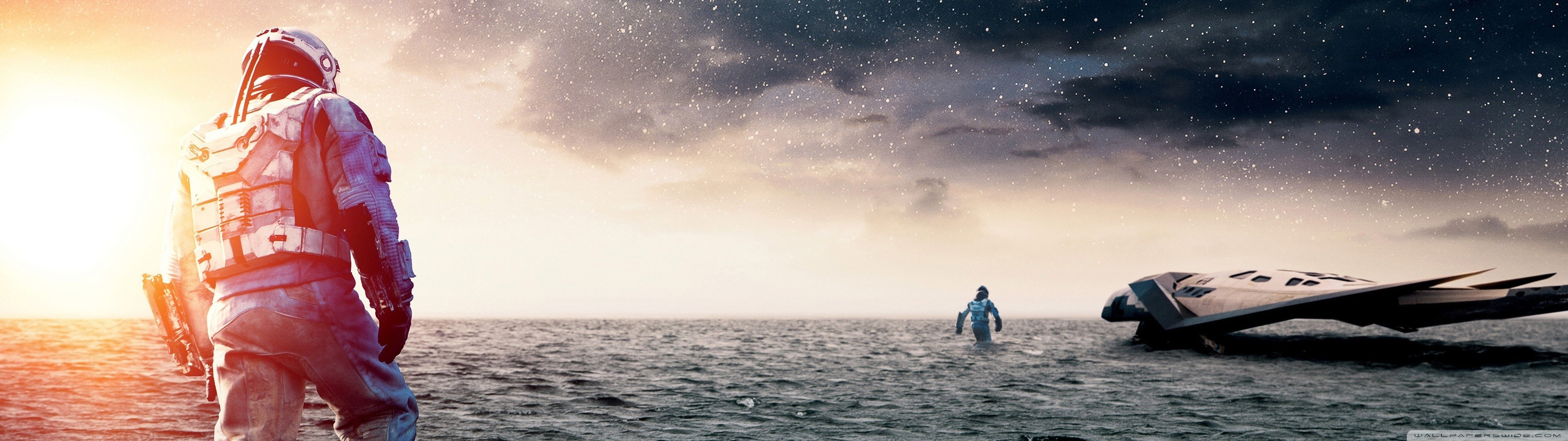 Interstellar, Astronauta, Pianeta di Miller, Ranger, Panoramica, sfondo desktop Full HD