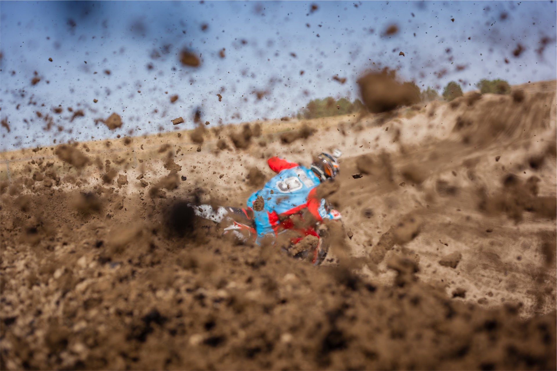 Motocross, Schizzi di terra, Pilota, Polvere, Full HD, sfondo desktop