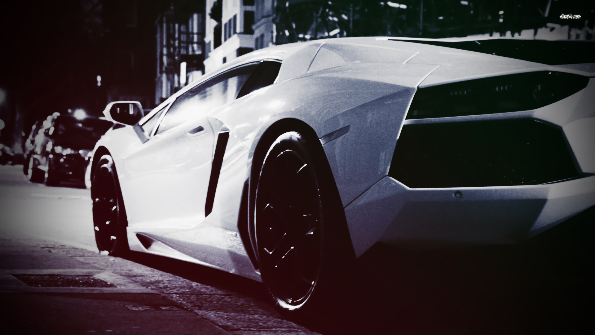 Lamborghini Aventador, Bianco, Primo piano, Strada cittadina, 1920x1080, sfondo per PC