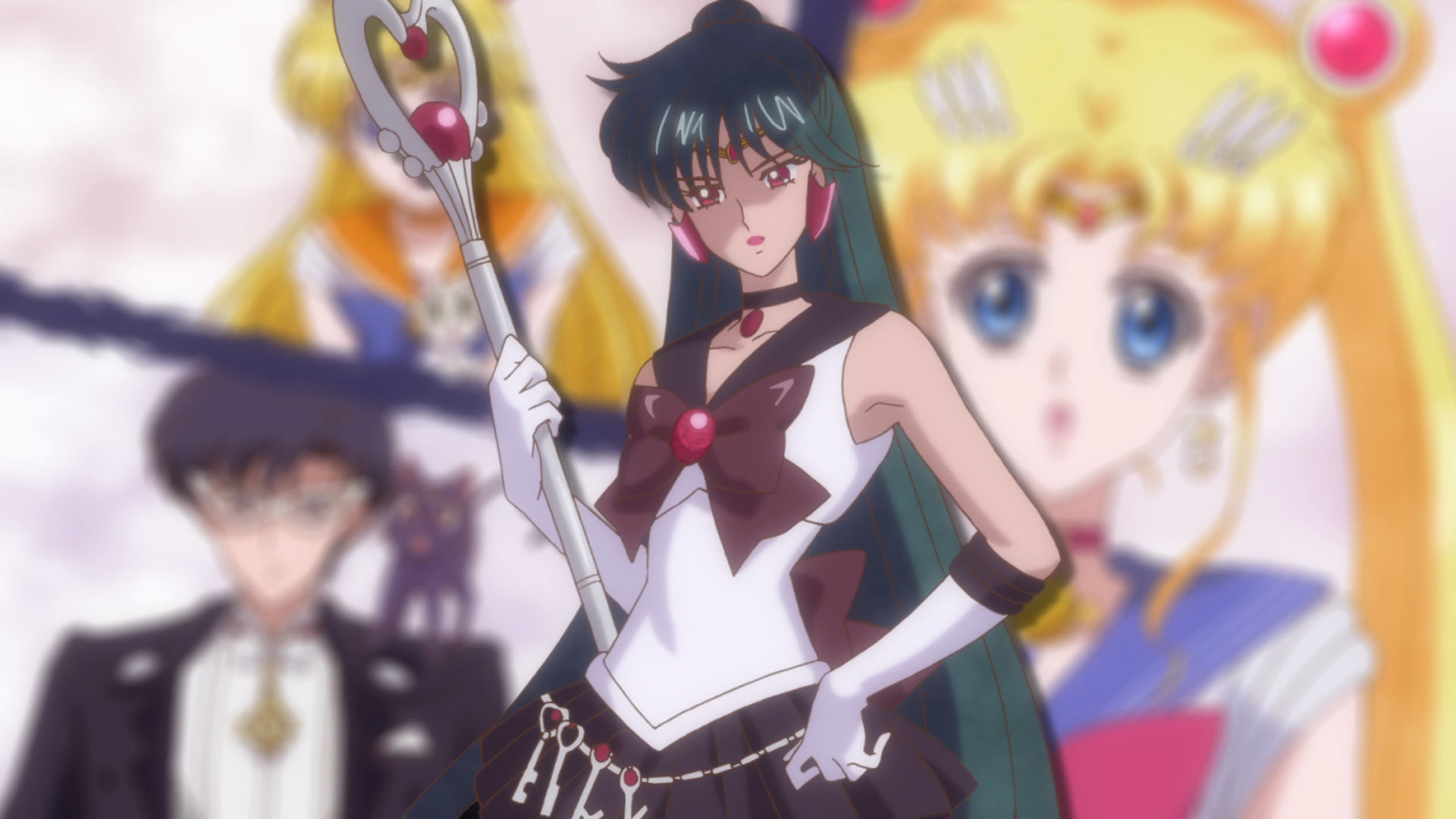 Sailor Pluto, Sailor Moon, Tuxedo Mask, Sailor Moon Crystal, Full HD, sfondo Windows 11