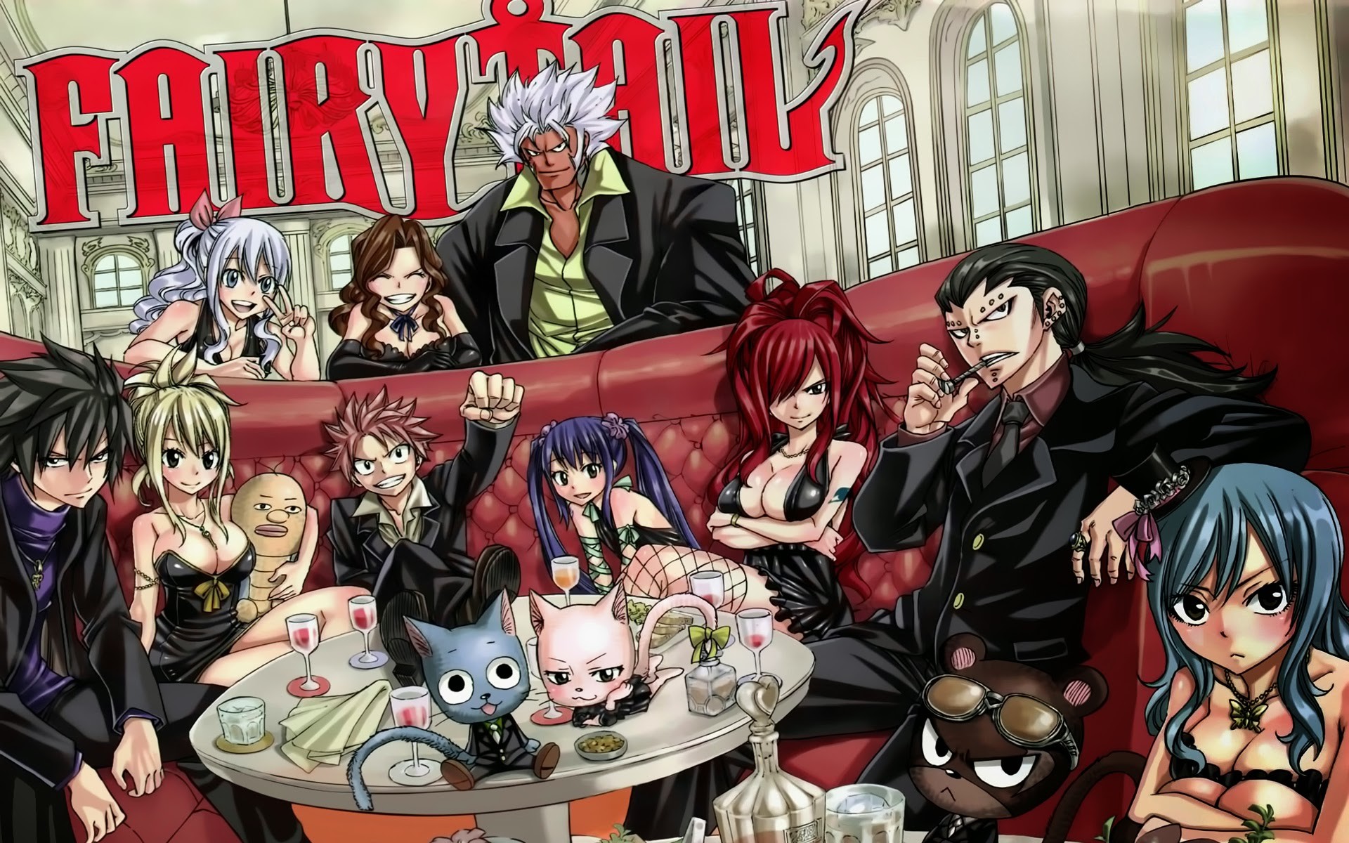 Fairy Tail, Logo, Gilda, Gruppo, Festa, 1920x1200, immagine di sfondo