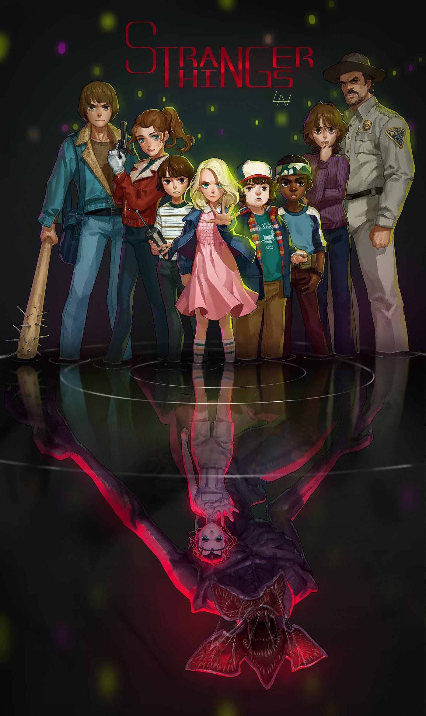 Stranger Things, Undici, Demogorgone, Riflesso, Full HD, sfondo per iPhone e Android