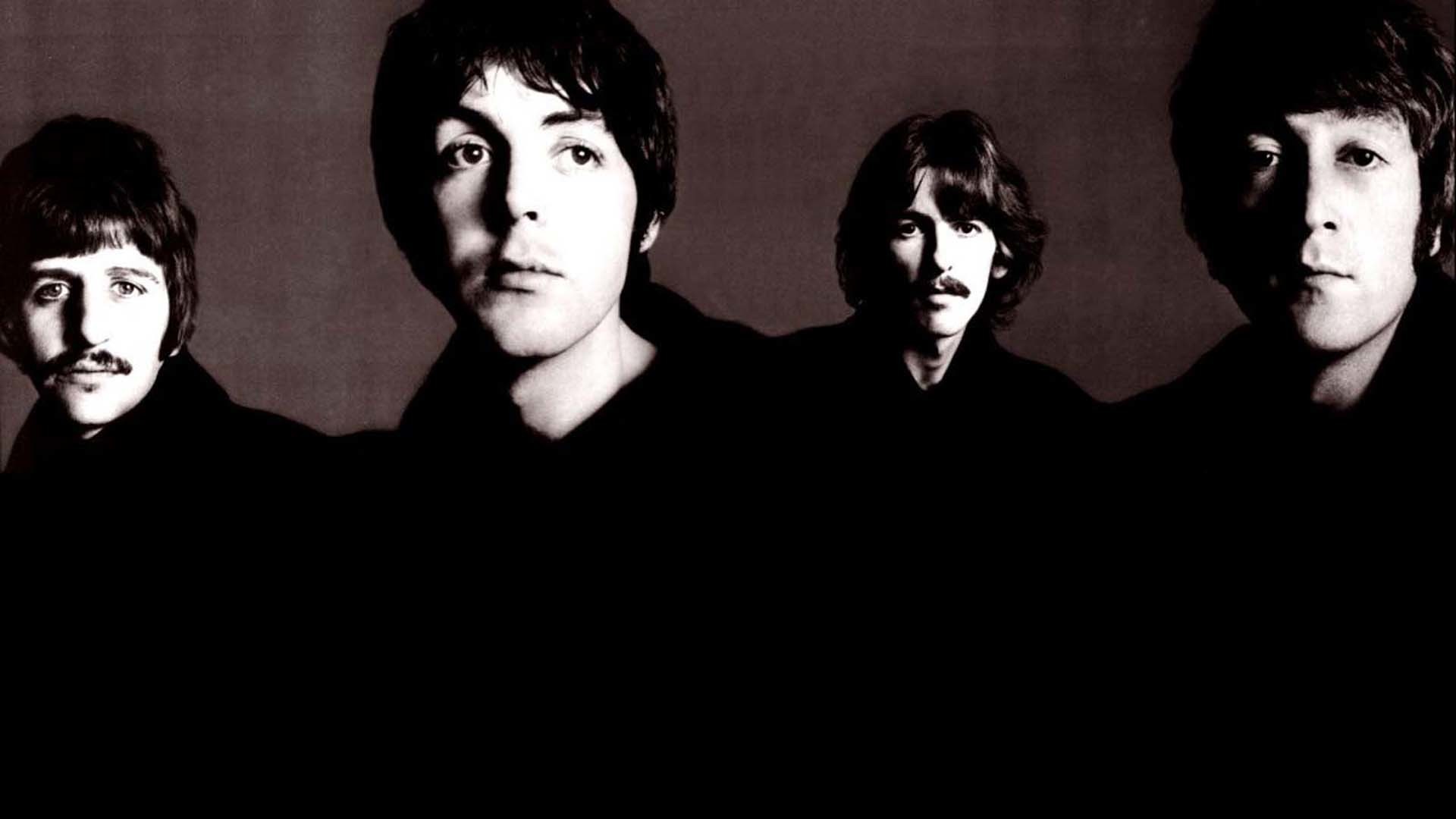 The Beatles, Paul McCartney, John Lennon, Ritratto, Sfondo nero, wallpaper Windows 11
