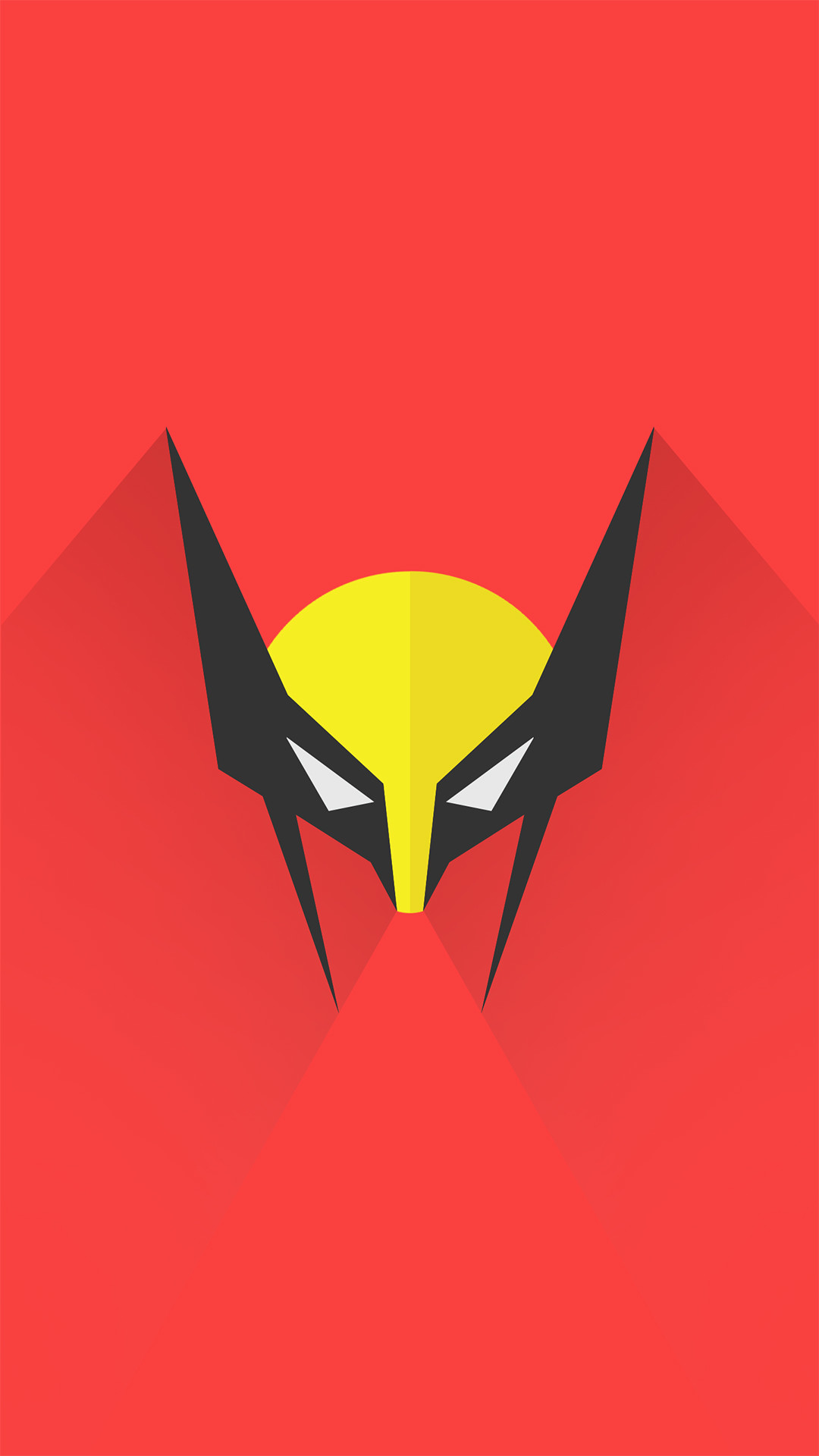 Wolverine, Maschera, Flat design, Rosso, Full HD, sfondo per smartphone