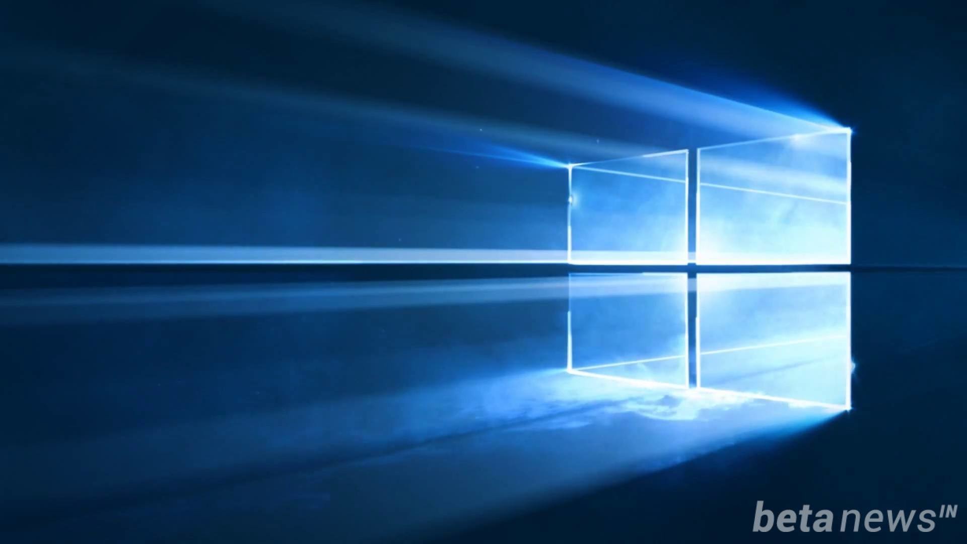 Windows 10, Logo Windows, Raggi di luce, Blu, Full HD, sfondo desktop