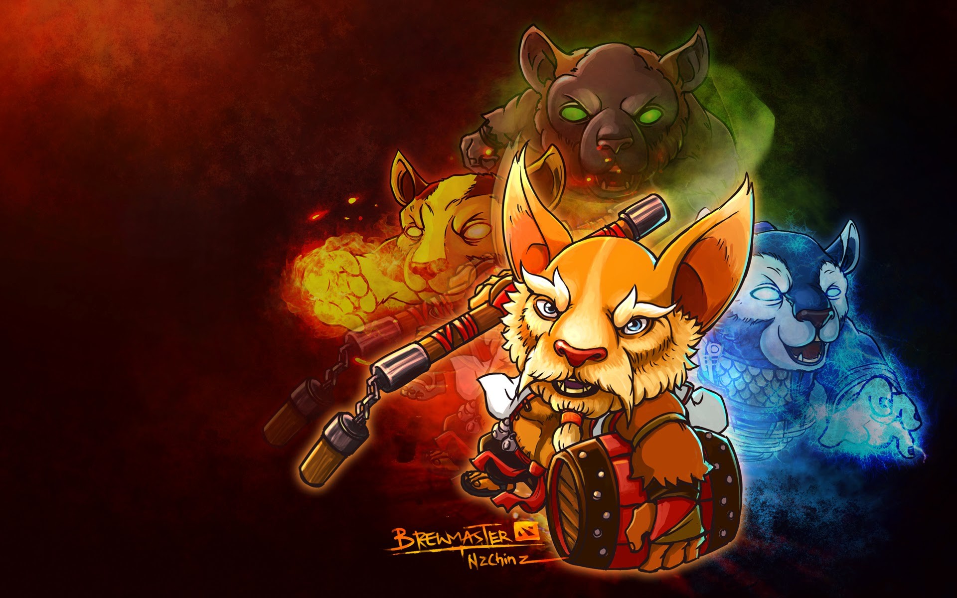 Brewmaster, Dota 2, Panda, Illustrazione, 1920x1200, sfondo per PC