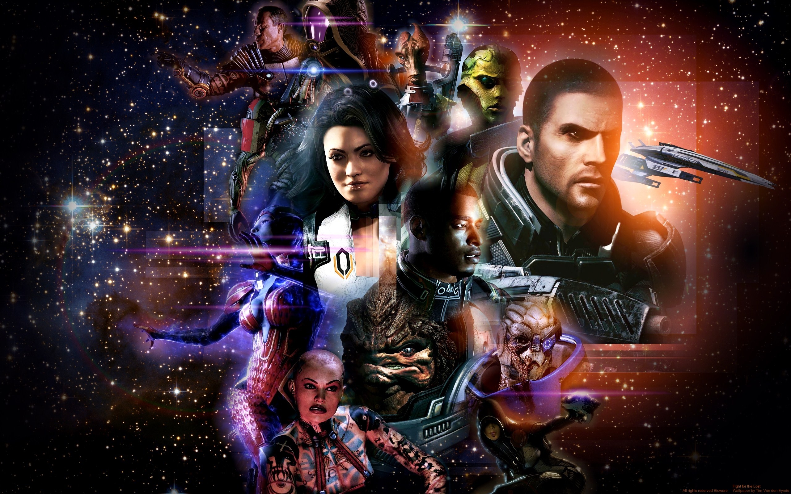 Comandante Shepard, Miranda Lawson, Mass Effect 2, Mass Effect, Squadra, Spazio, sfondo 1600p