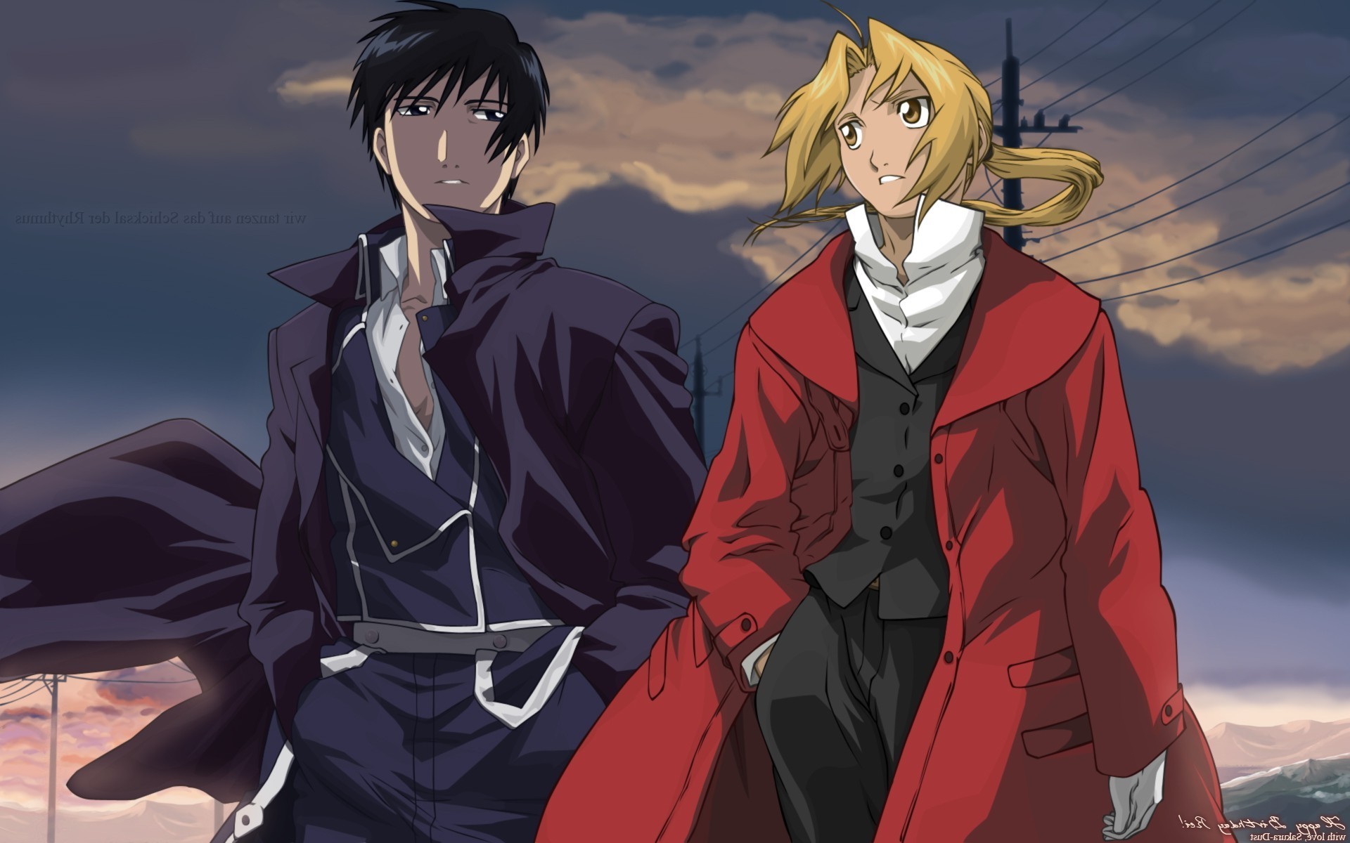 Roy Mustang, Edward Elric, Fullmetal Alchemist: Brotherhood, Tramonto, sfondo MacBook Pro