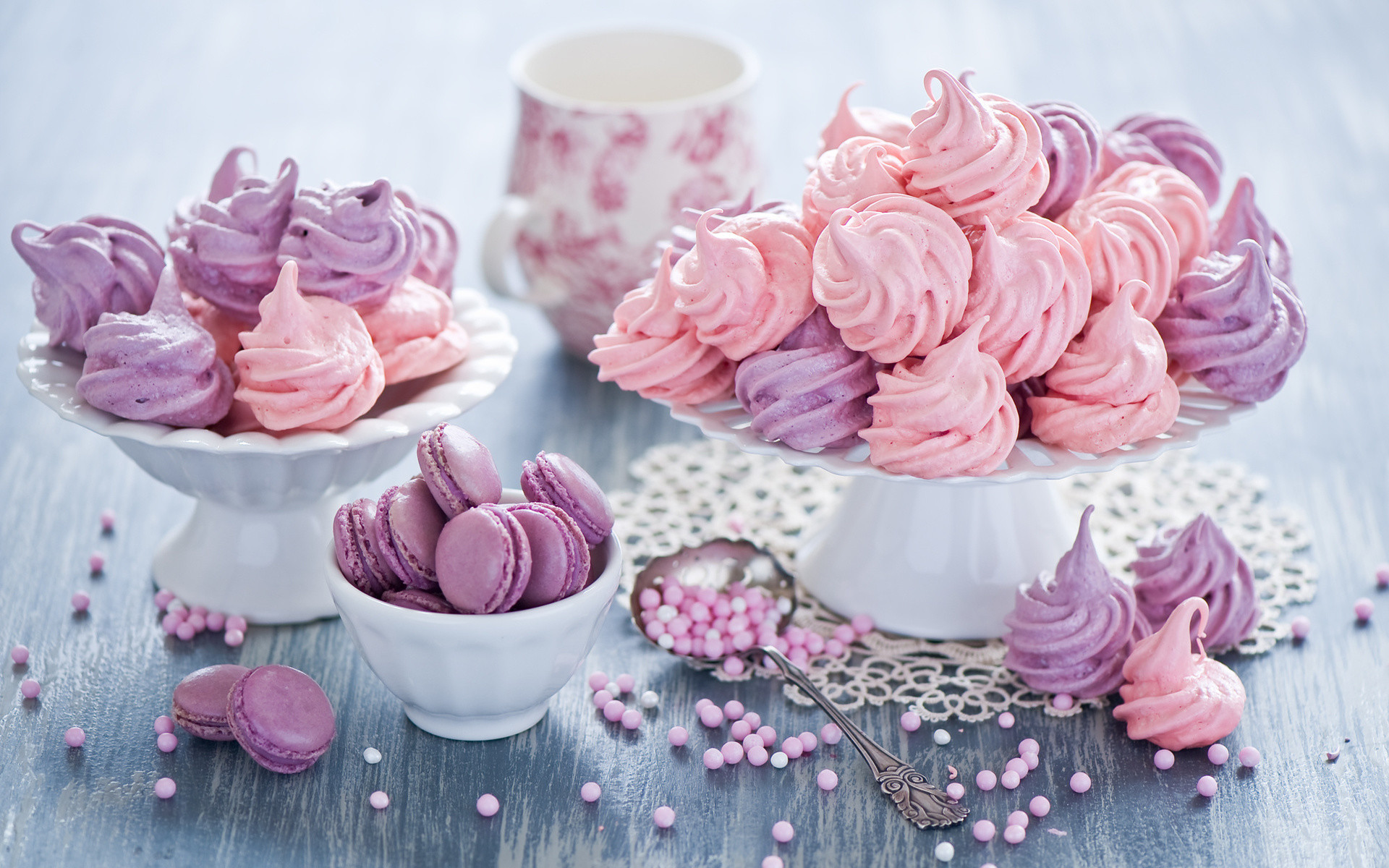 Meringhe, Macarons, Lilla, Rosa, 1920x1200, immagine di sfondo