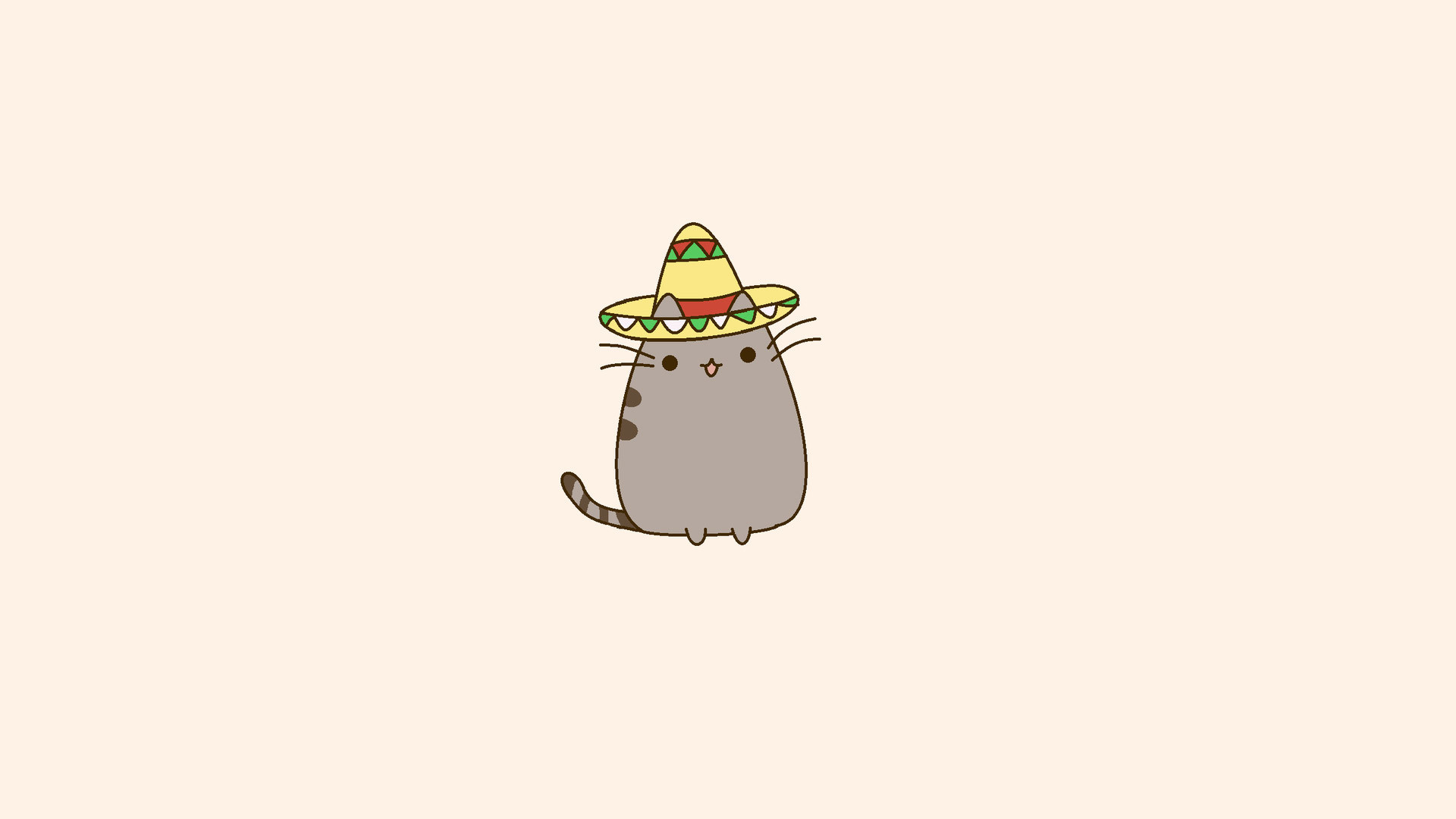 Pusheen, Sombrero, Minimalista, 1920x1080, sfondo per PC