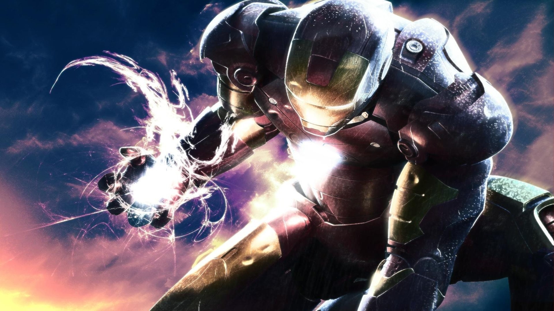 Iron Man, Marvel, Armatura, Energia, Full HD, sfondo Windows 11
