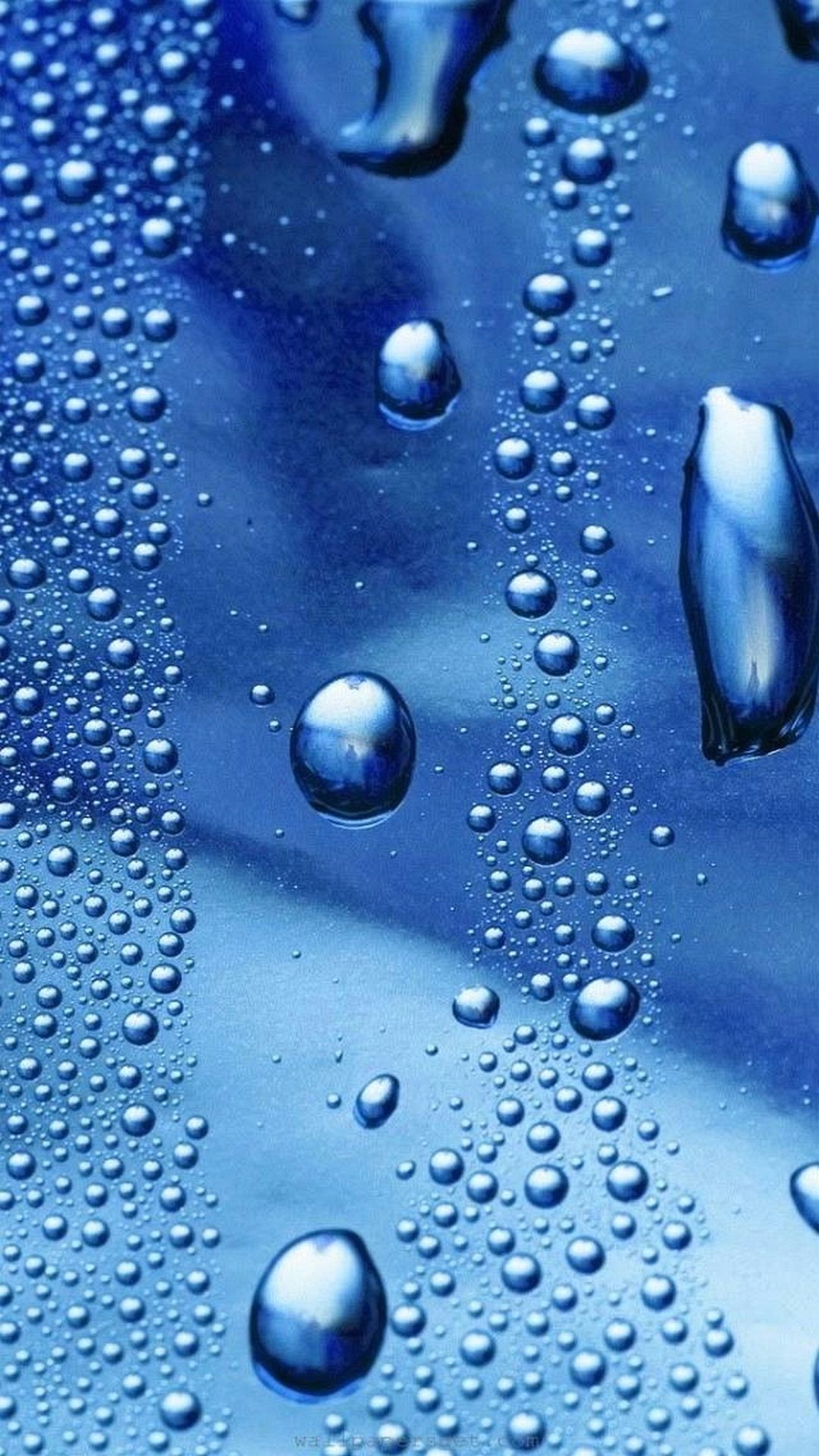 Gocce d'acqua, Vetro, Blu, sfondo Full HD per smartphone