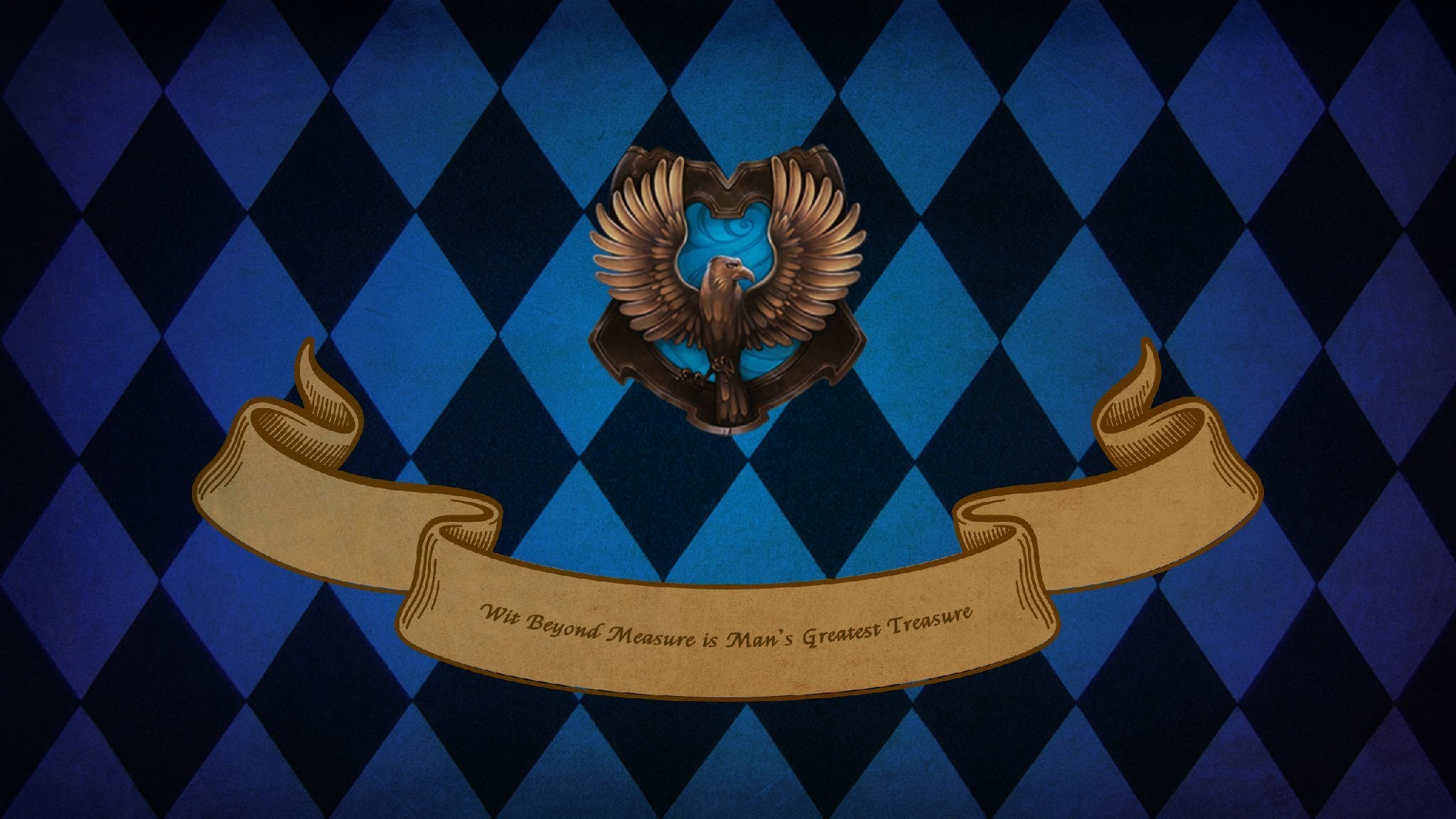 Stemma di Corvonero, Harry Potter, Motivo a rombi, Stendardo, 16:9 Full HD, sfondo widescreen