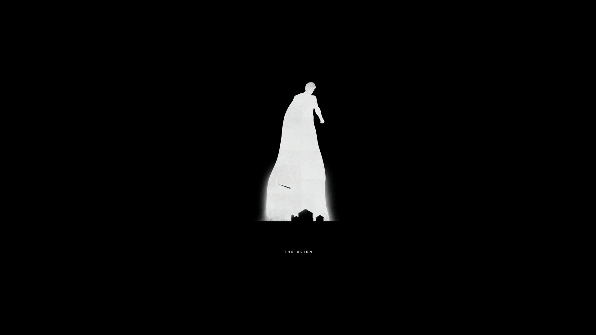 Minimalismo, Silhouette, Sfondo nero, Full HD, wallpaper per computer