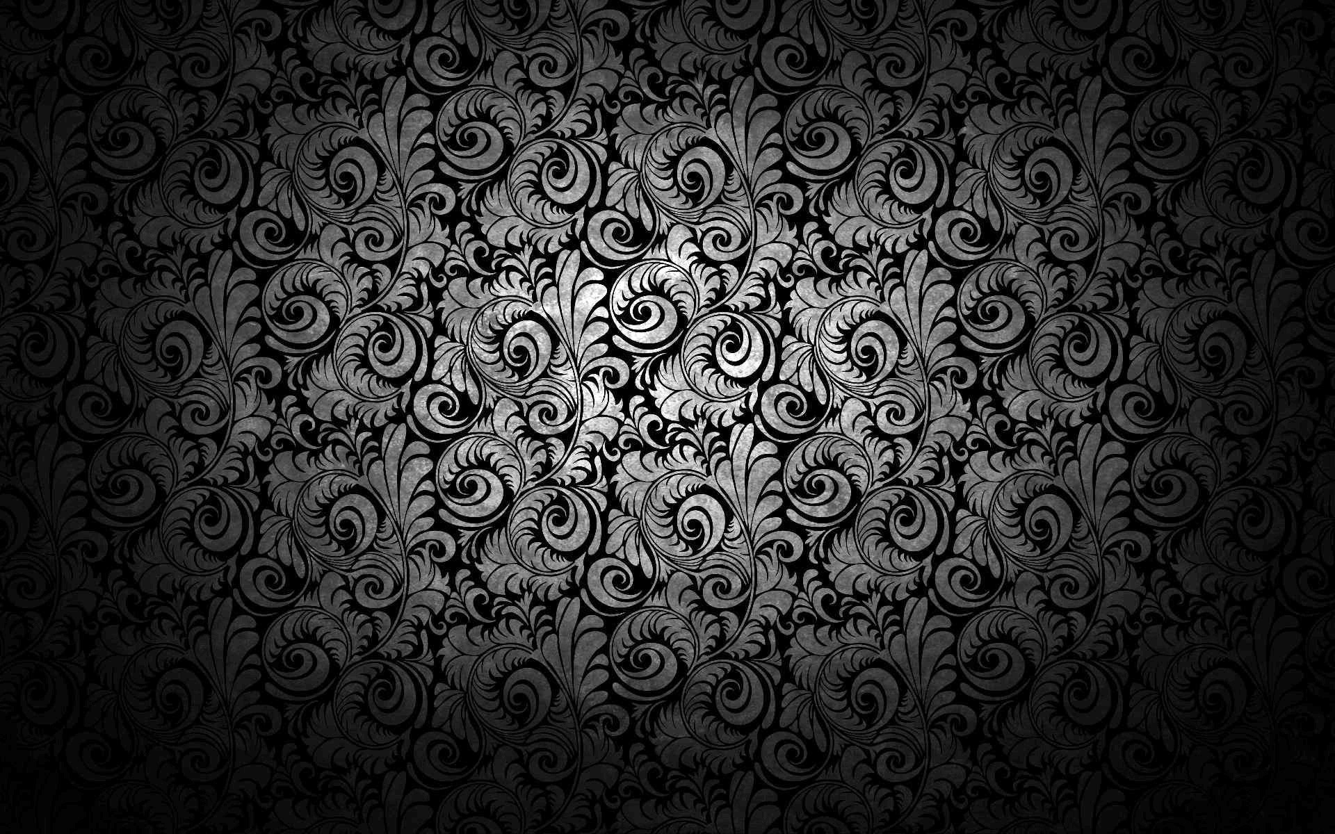 Damascato, Motivo floreale, Bianco e nero, 16:10 Full HD, sfondo widescreen