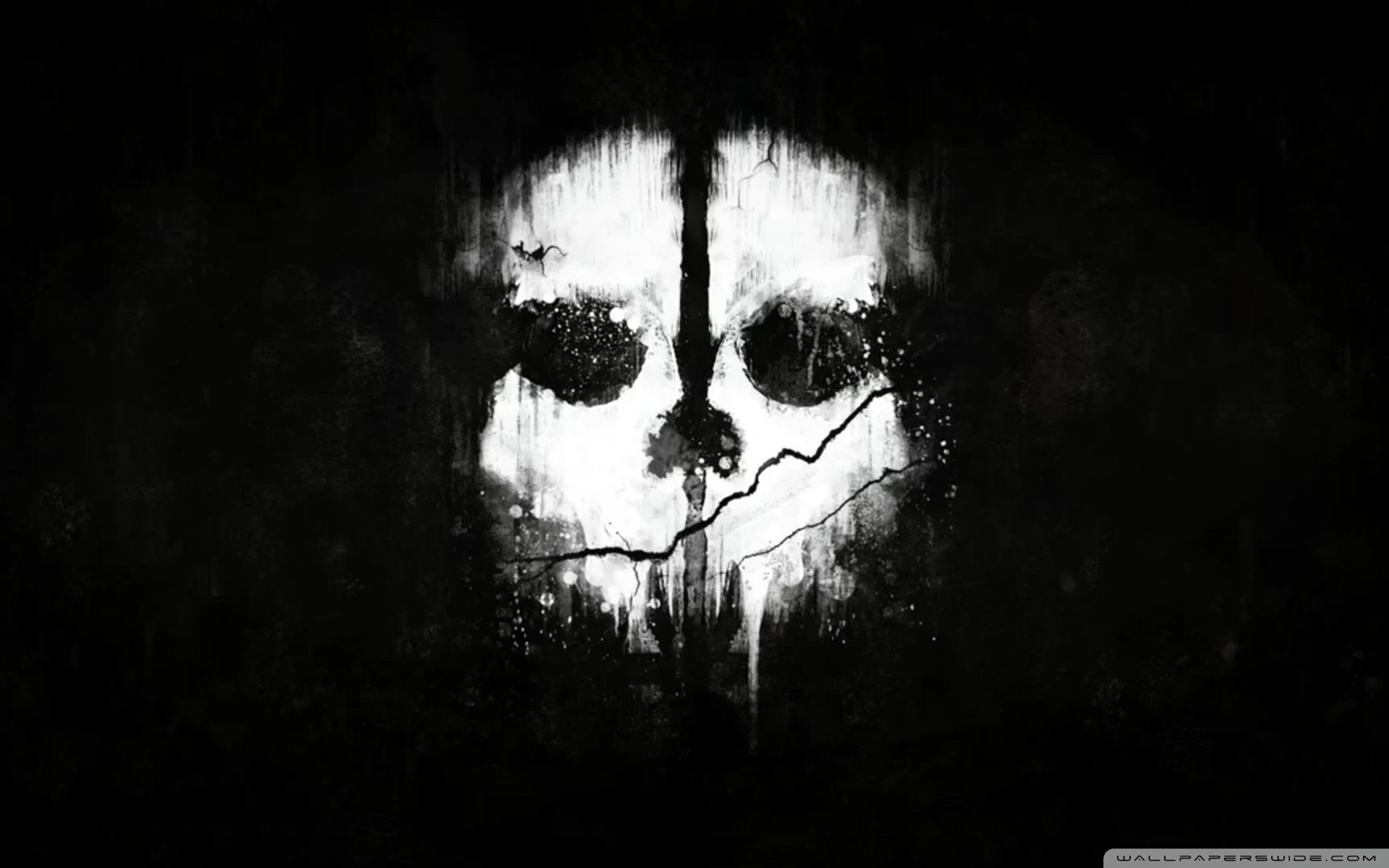 Call of Duty: Ghosts, Teschio, Logo, Sfondo nero, Full HD, wallpaper per PC