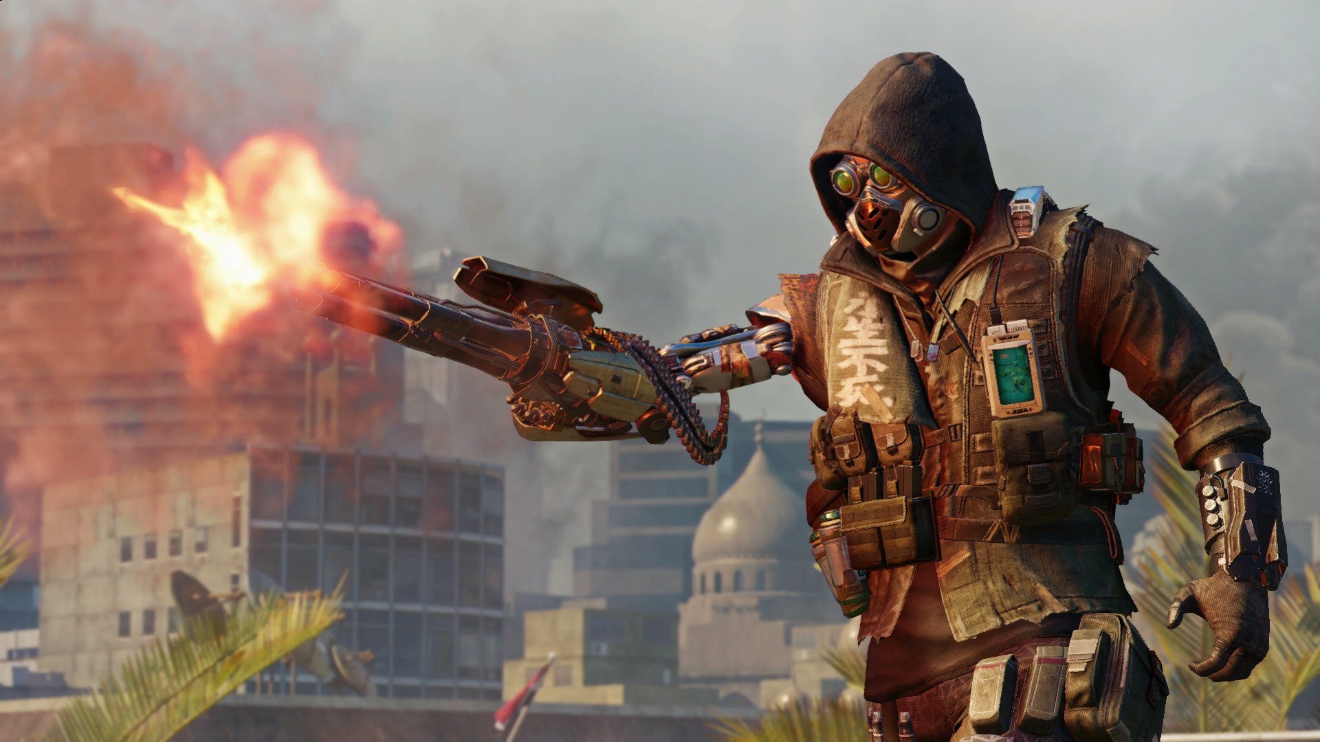 Call of Duty: Black Ops III, Firebreak, Lanciafiamme, Maschera antigas, sfondo per portatile