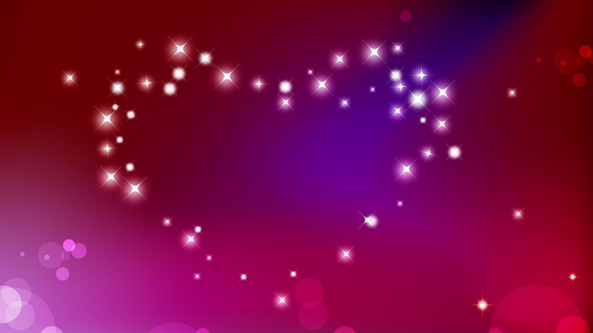 Cuore di stelle, Scintillii, Rosso, Viola, Full HD, sfondo per PC e portatile