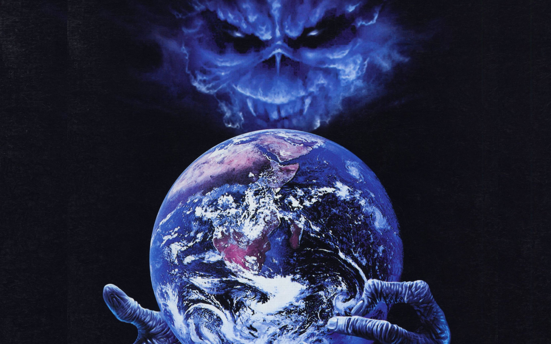 Eddie, Brave New World, Iron Maiden, Pianeta Terra, Toni blu, Full HD, sfondo per portatile