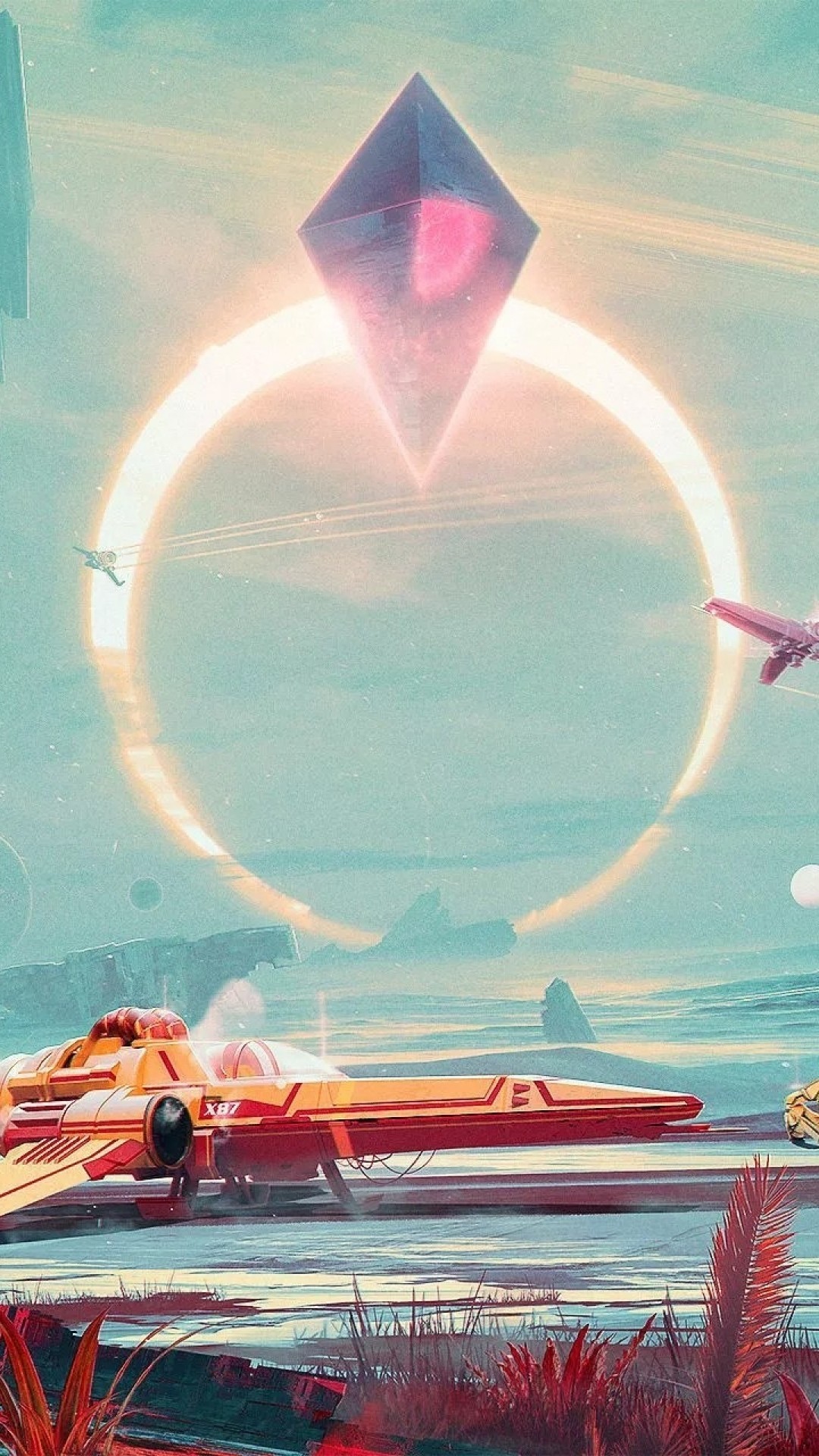No Man's Sky, Atlas, Astronave, Anello, sfondo per iPhone e Android