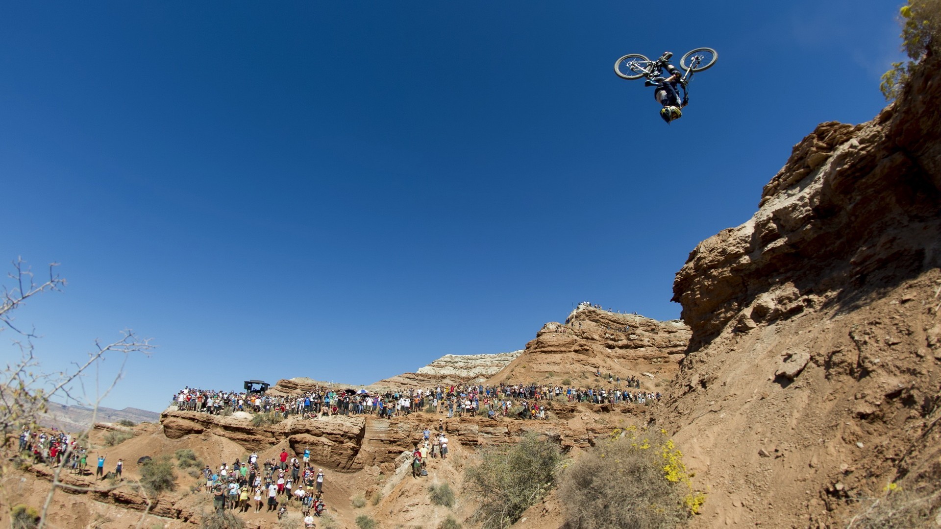 Red Bull Rampage, Mountain bike, Salto, Canyon, 16:9 Full HD, sfondo widescreen