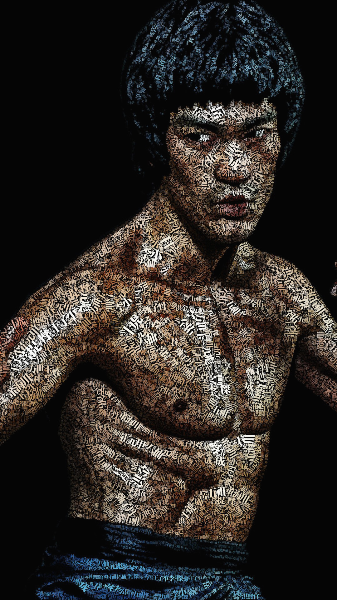 Bruce Lee, Busto, Muscoli, Sfondo scuro, Full HD, schermata di blocco del cellulare