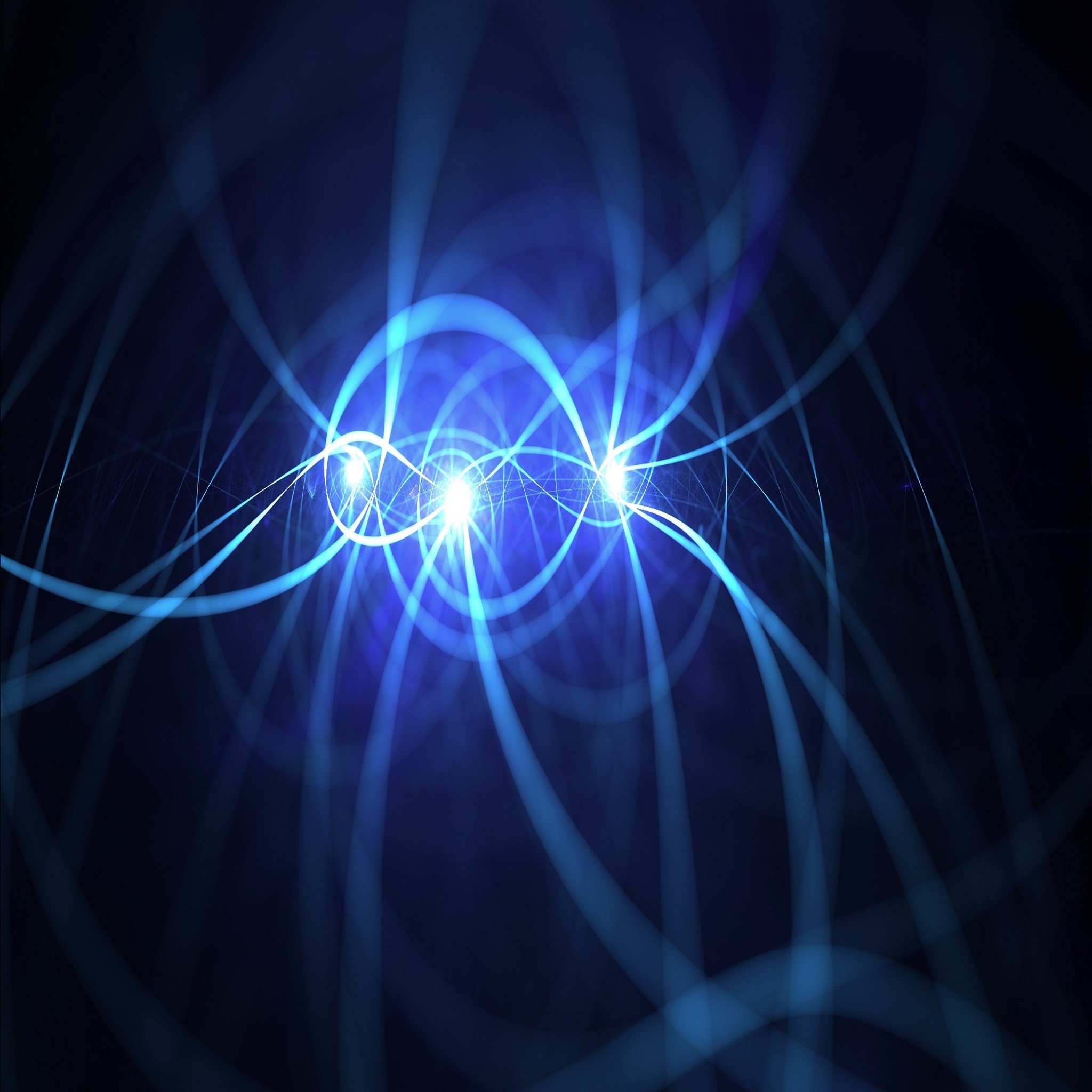 Linee luminose, Astratto, Blu, Full HD, sfondo Android