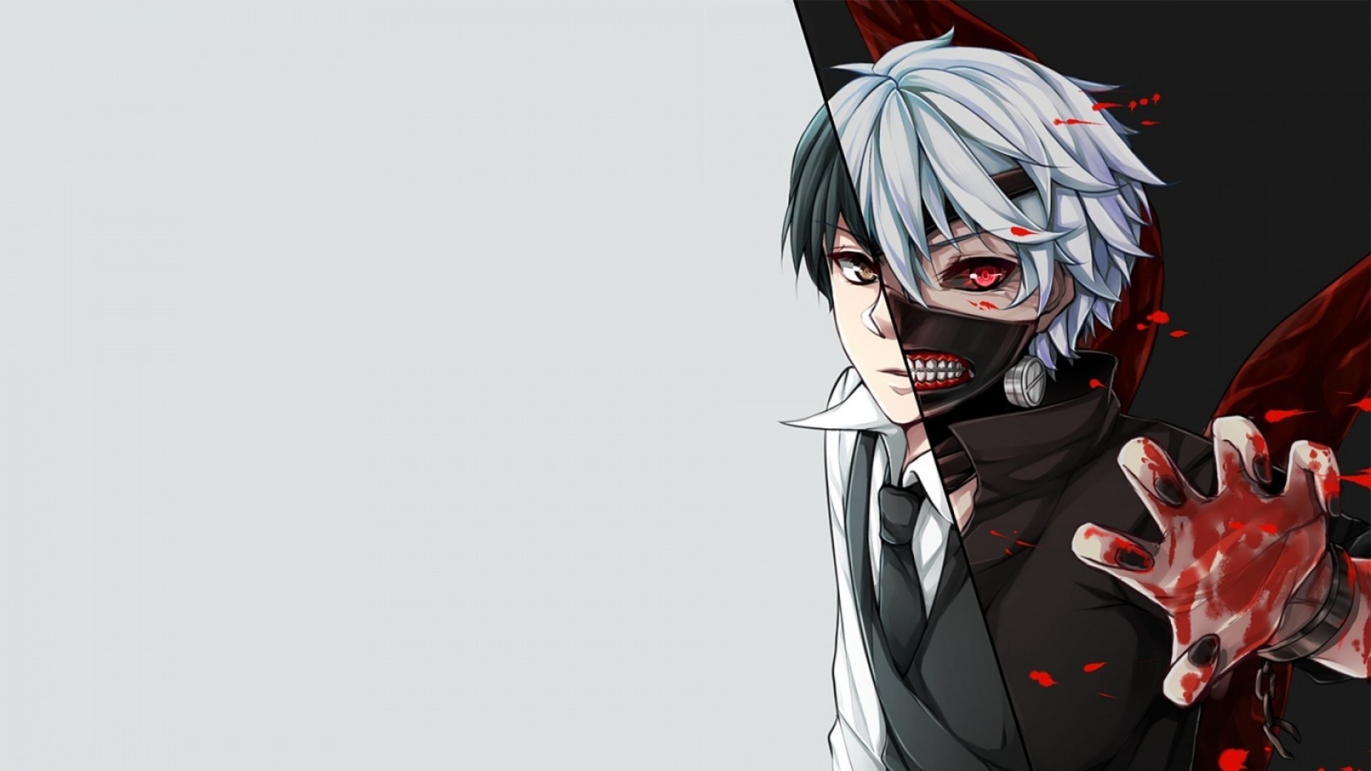 Ken Kaneki, Tokyo Ghoul, Occhio del ghoul, Sangue, Full HD 1080p, sfondo desktop
