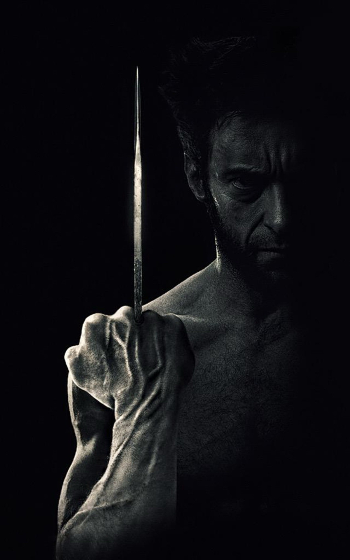 Wolverine, Hugh Jackman, Artiglio, Sfondo nero, Full HD, schermata di blocco del cellulare