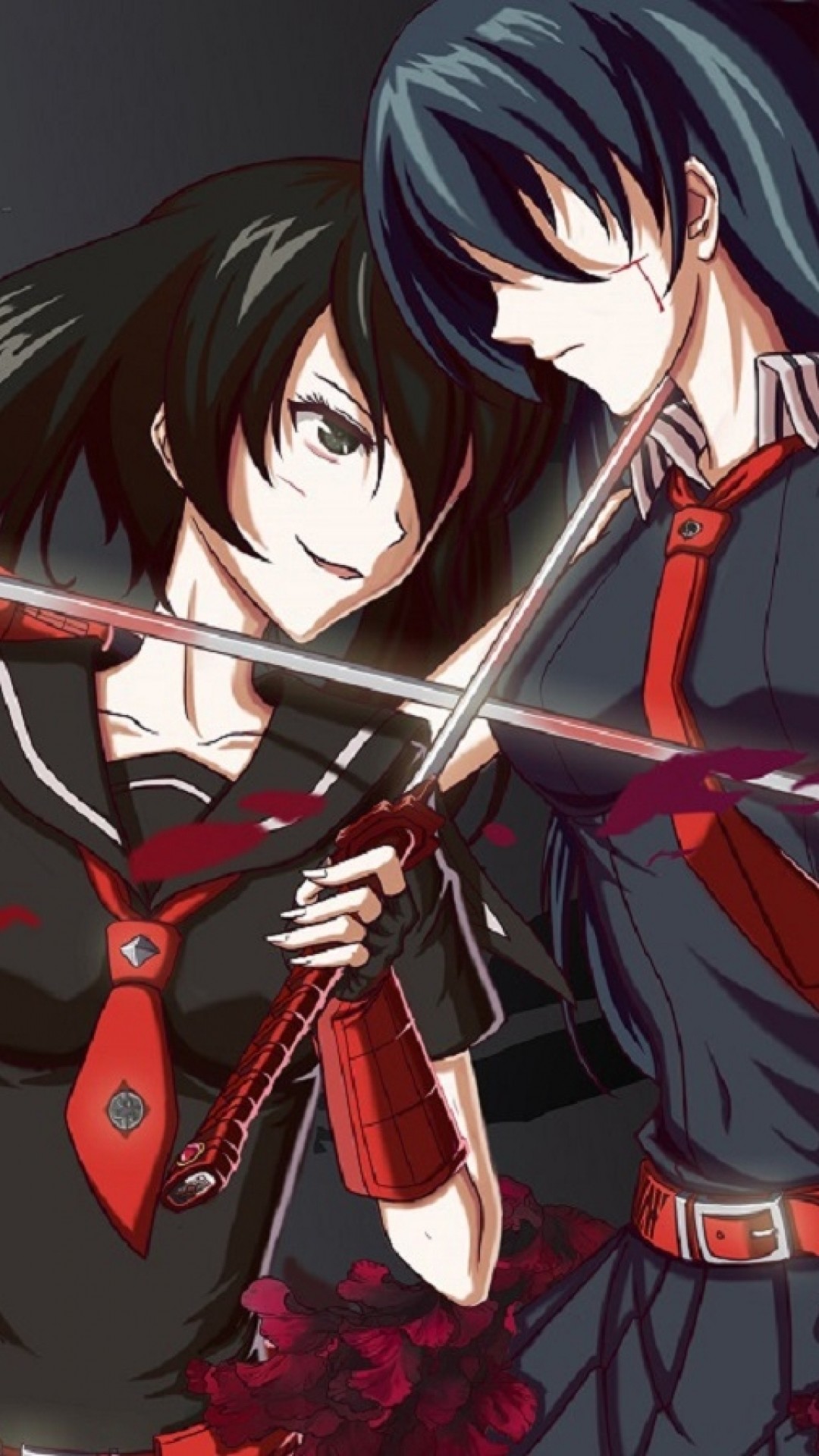 Akame, Kurome, Akame ga Kill!, Katana, Sorelle, Full HD, sfondo verticale per cellulare