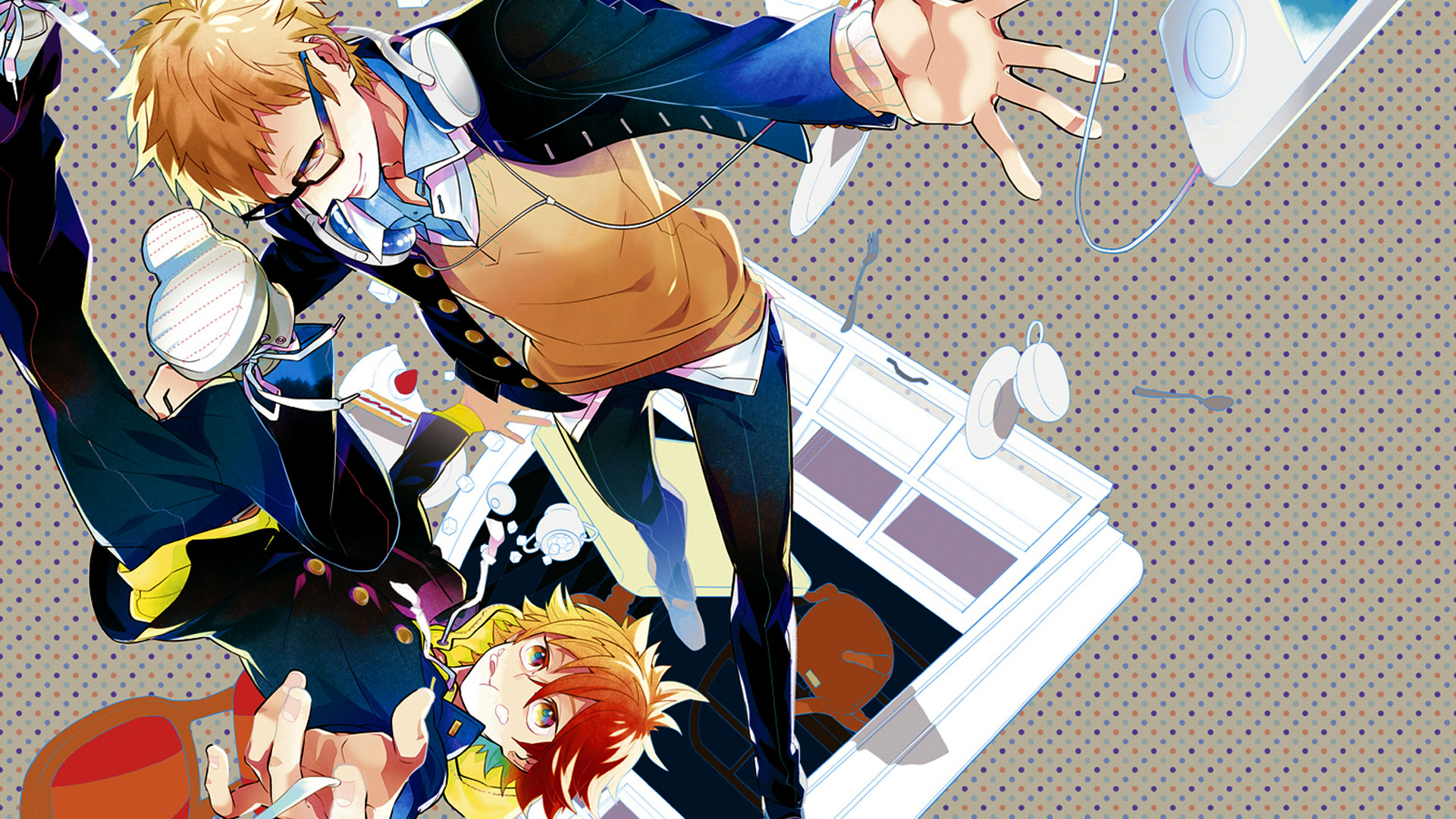 Kei Tsukishima, Shoyo Hinata, Haikyu!!, Cuffie, 1920x1080, sfondo per PC