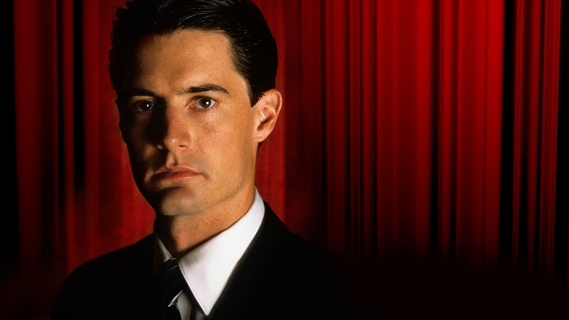 Dale Cooper, Kyle MacLachlan, Twin Peaks, Tende rosse, Ritratto, wallpaper 1920x1080