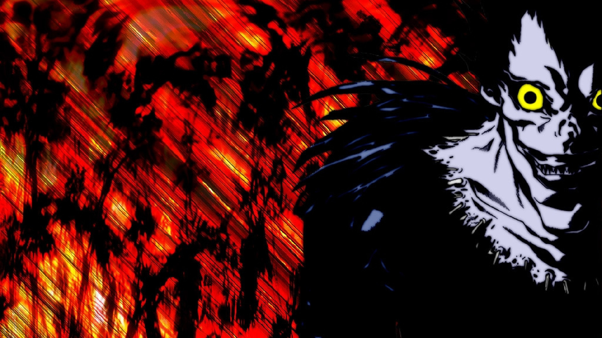 Ryuk, Death Note, Fiamme, Rosso, 1920x1080, immagine di sfondo