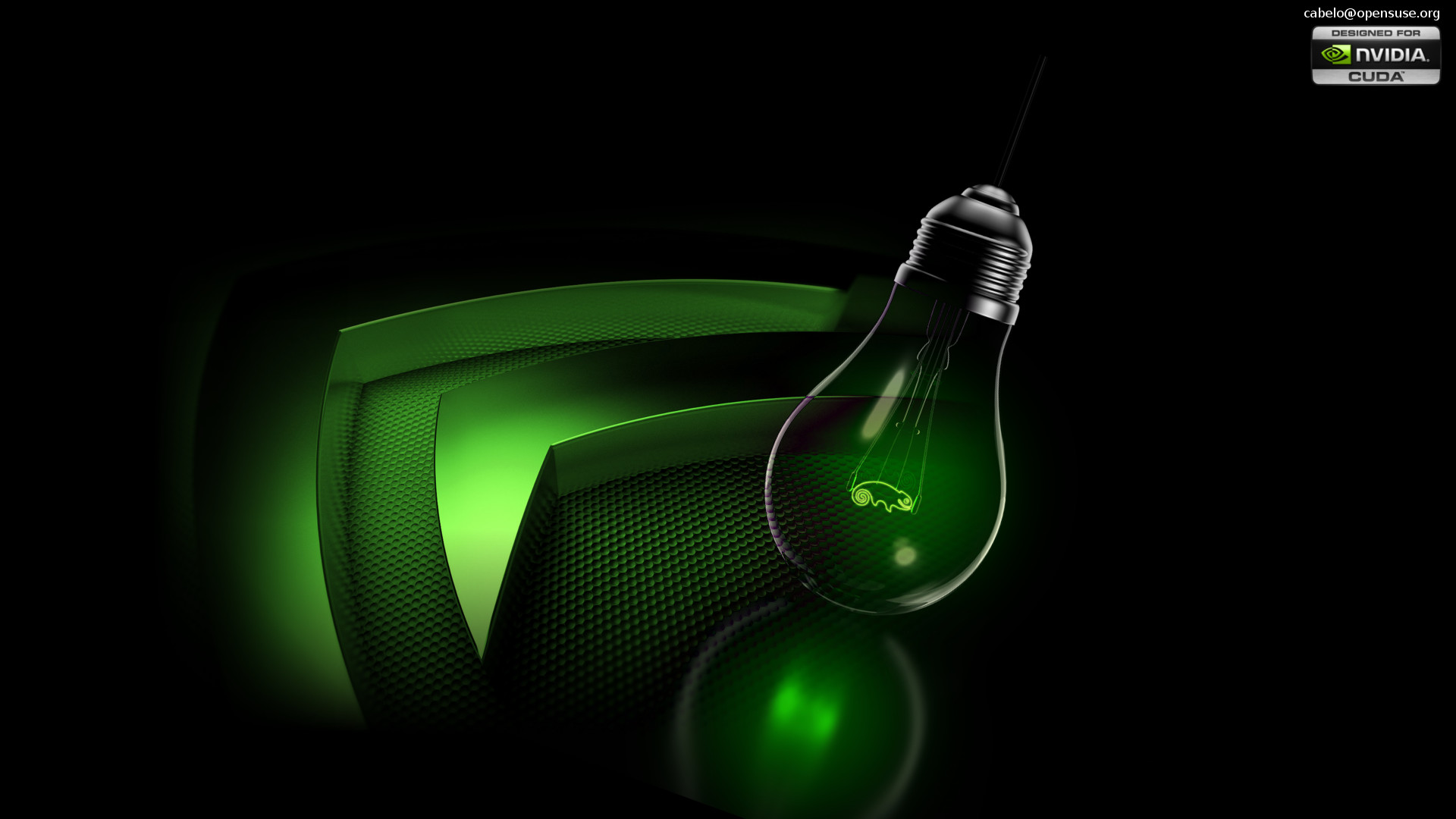 NVIDIA, Lampadina, Verde, Sfondo nero, 1920x1080, wallpaper desktop