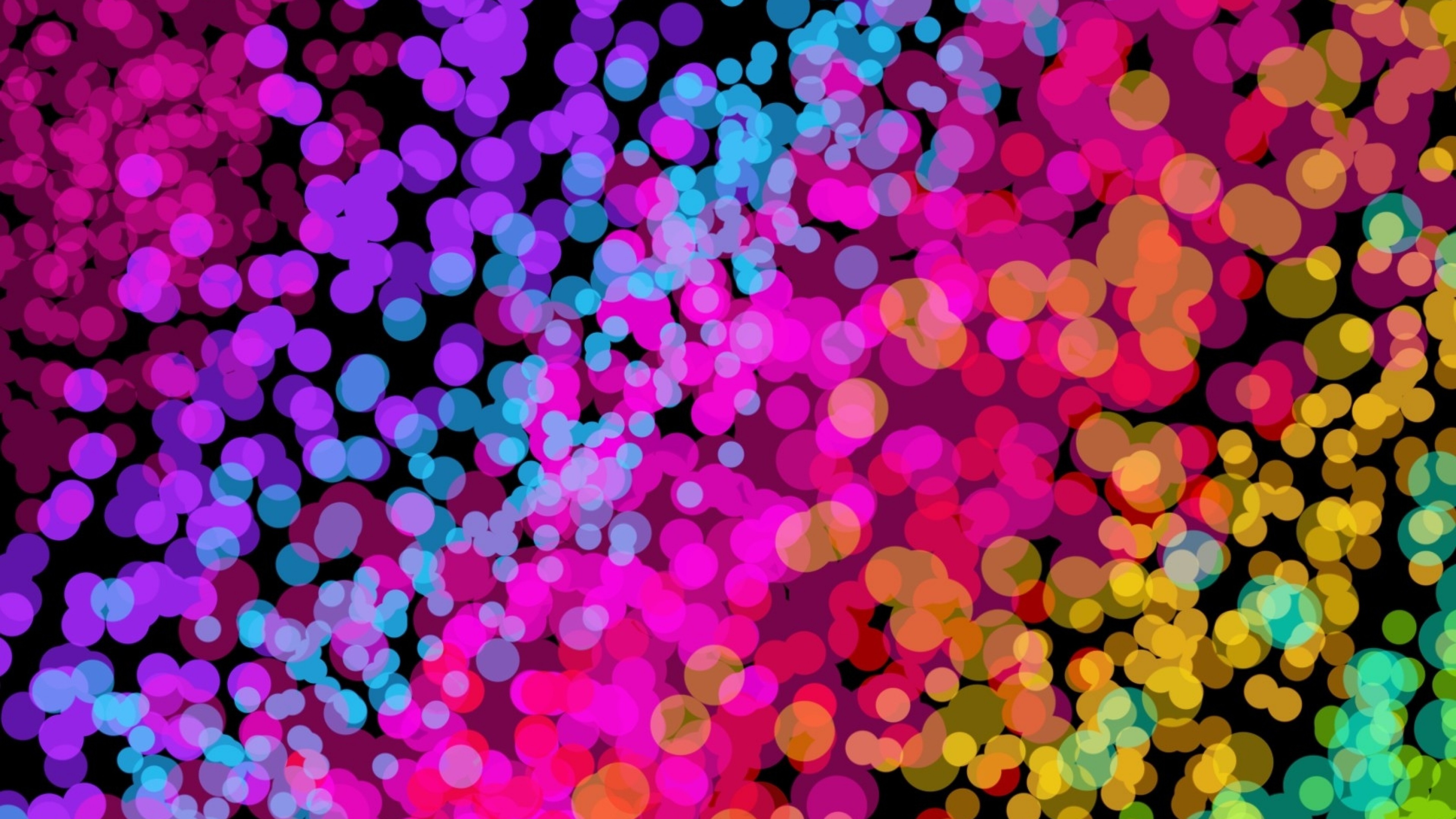 Bokeh, Cerchi, Rosa e viola, Arte astratta, 4K 2160p, sfondo desktop