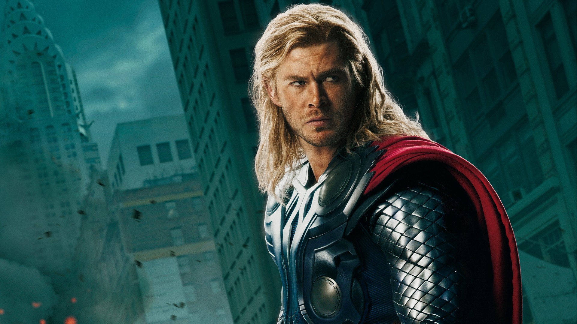 Thor, Chris Hemsworth, The Avengers, Marvel, Città, 1920x1080, immagine di sfondo