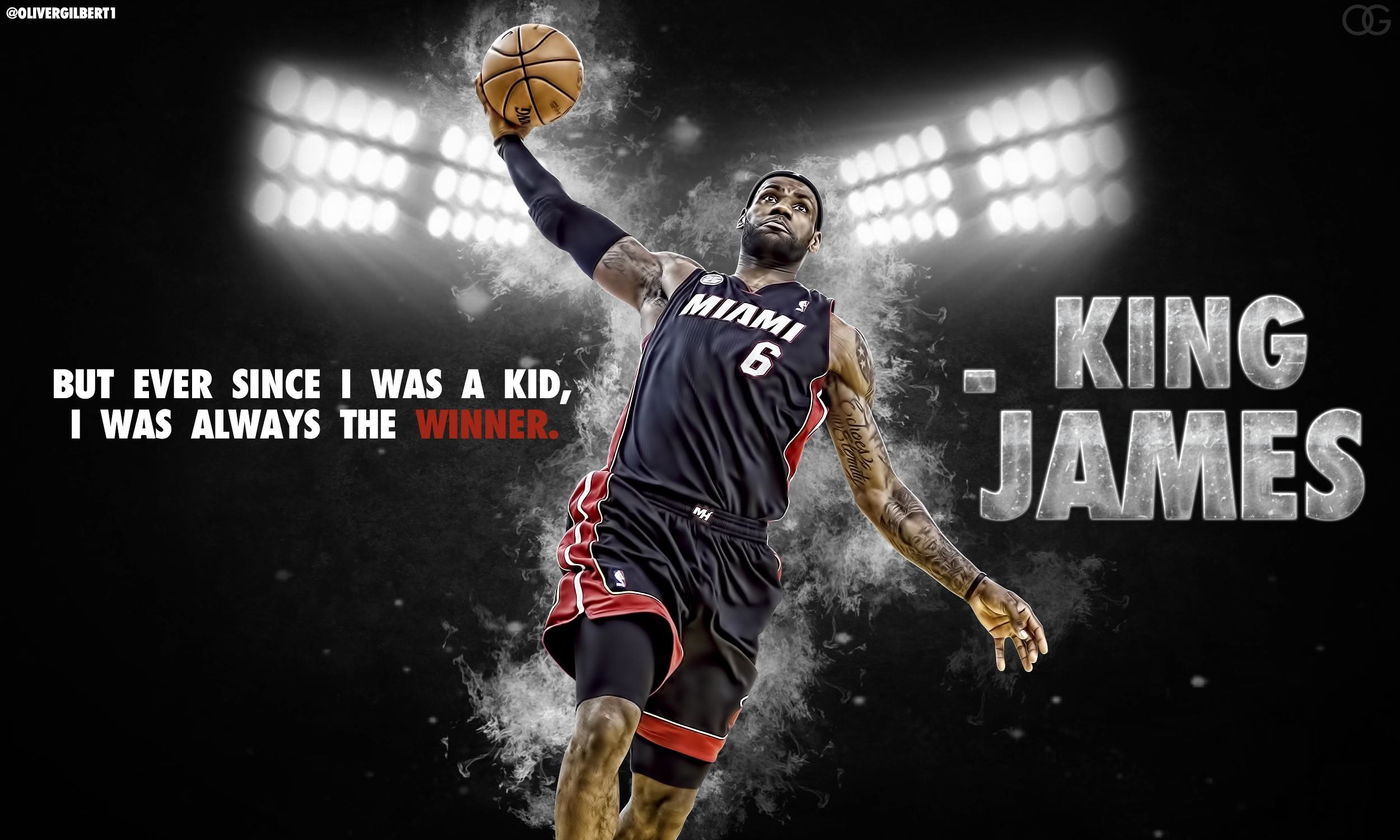 LeBron James, Miami Heat, King James, Citazione, Schiacciata, Full HD, sfondo per PC