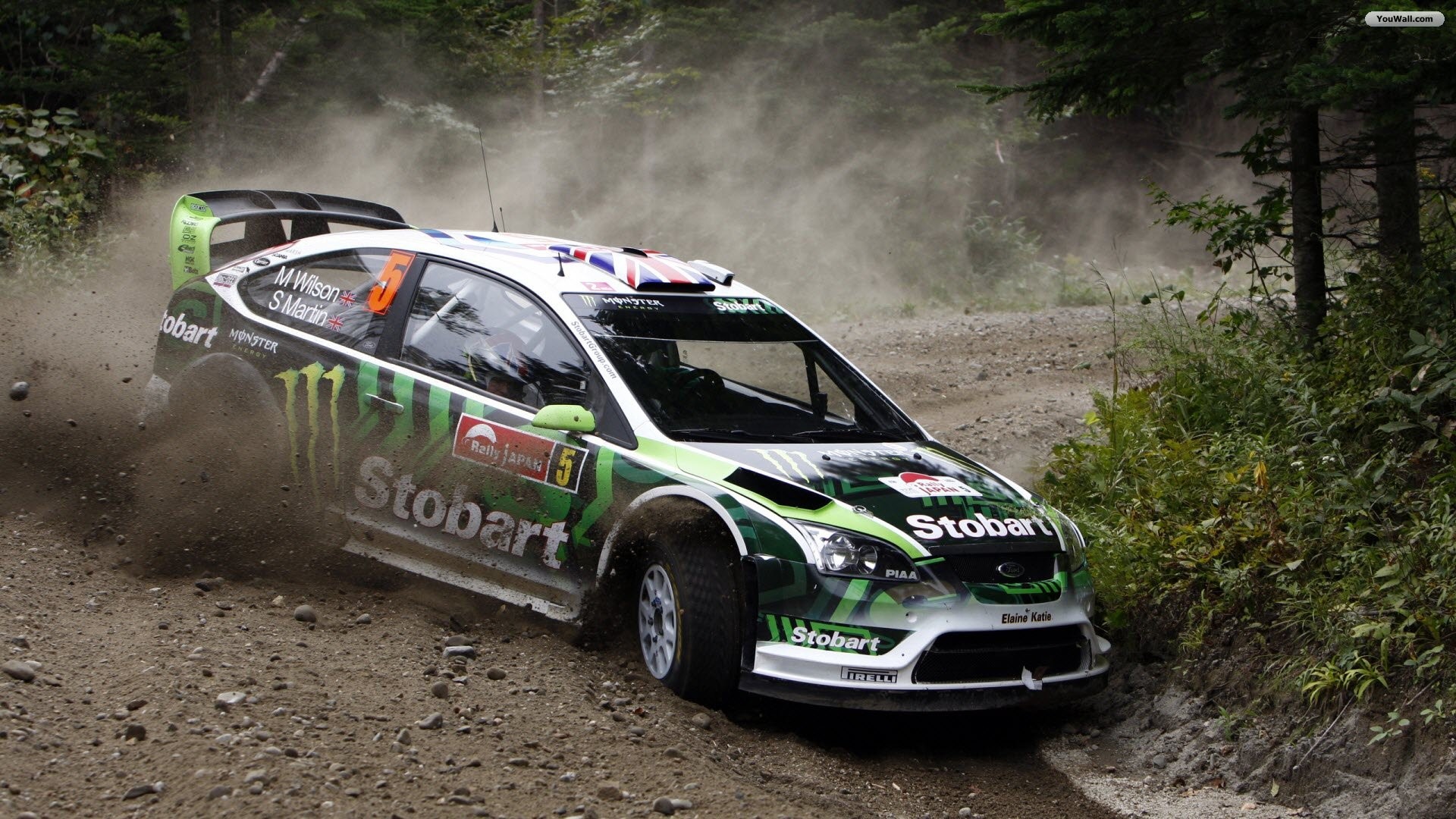 Ford Focus RS WRC, Stobart, Monster Energy, Sterrato, Full HD, wallpaper per portatile
