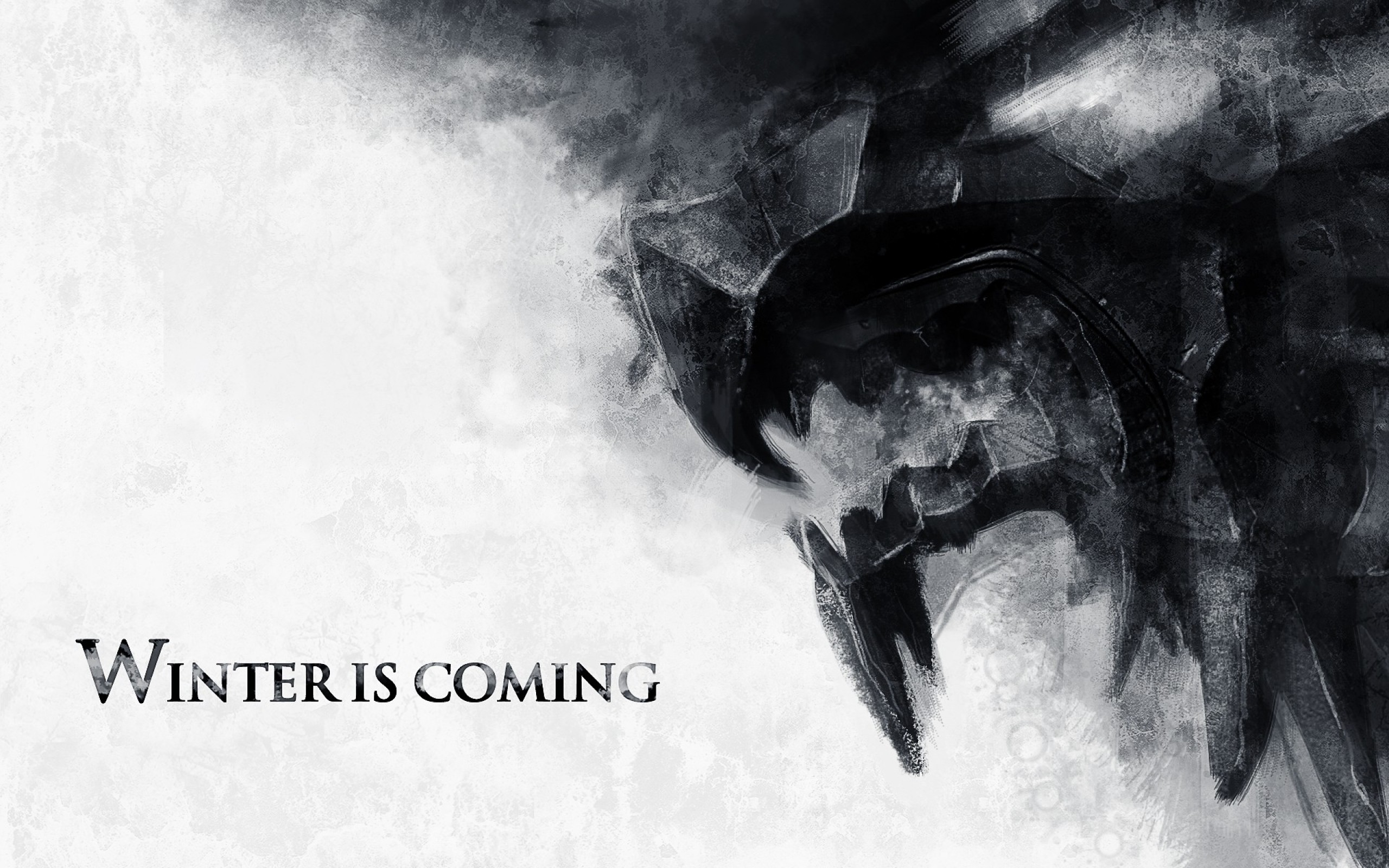 Metalupo, Casa Stark, Winter Is Coming, Il Trono di Spade, Bianco e nero, sfondo desktop 2560x1600