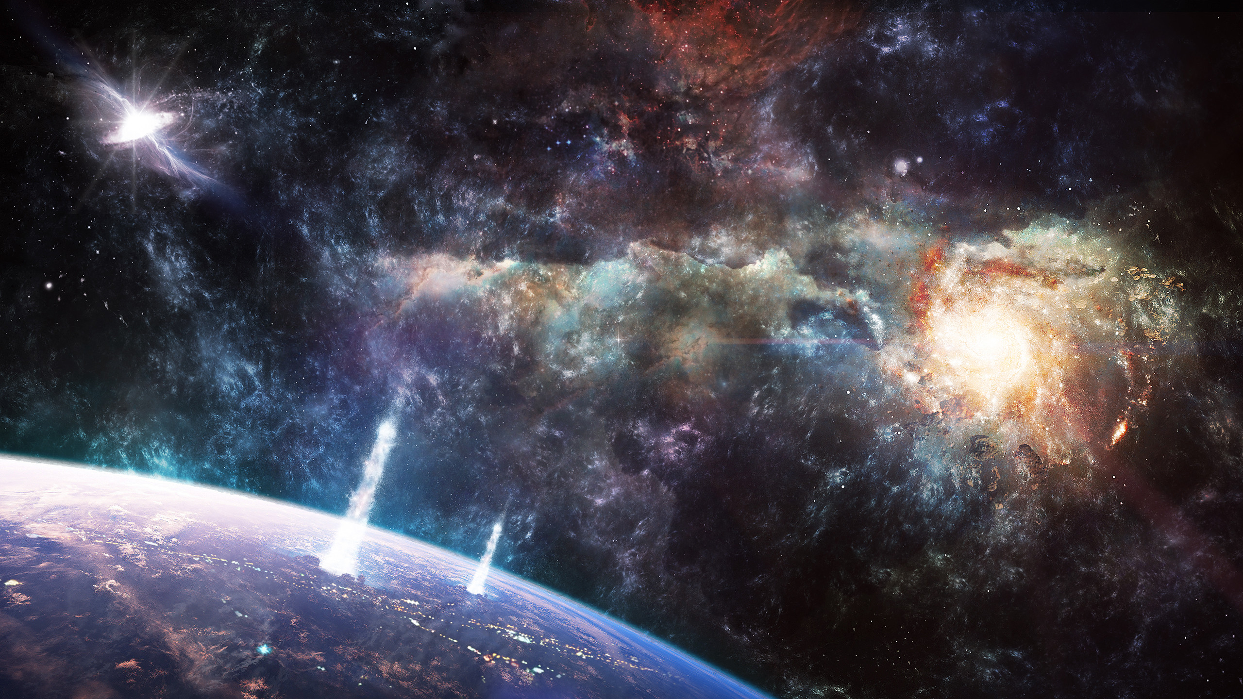 Nebulosa, Razzi, Terra, Lancio, 2K 1440p, sfondo desktop