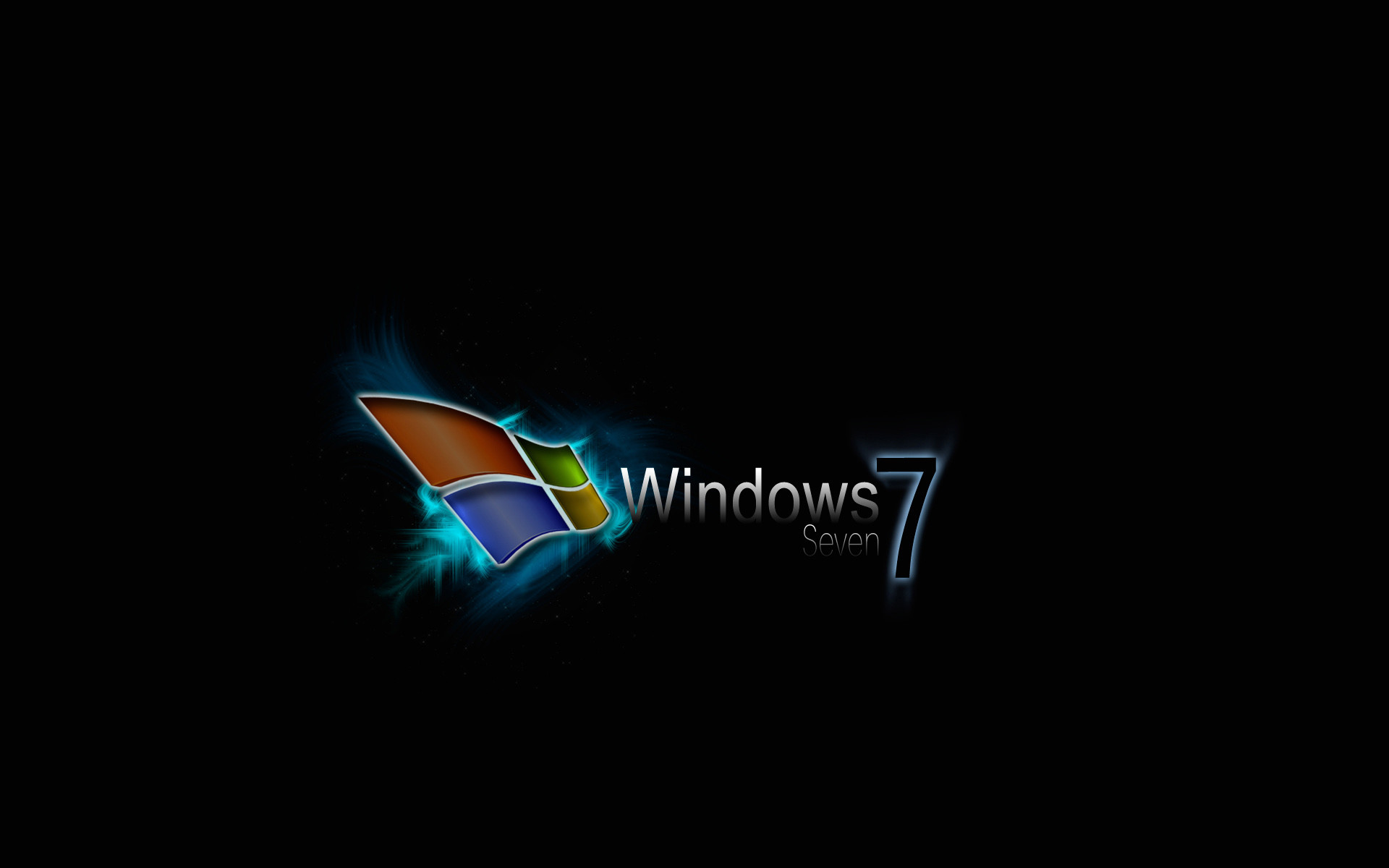 Windows 7, Logo Windows, Sfondo nero, 16:10 Full HD, wallpaper widescreen
