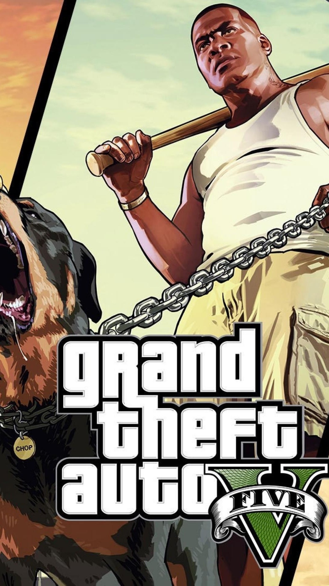 Franklin Clinton, Chop, Grand Theft Auto V, Logo, Full HD, sfondo verticale per cellulare