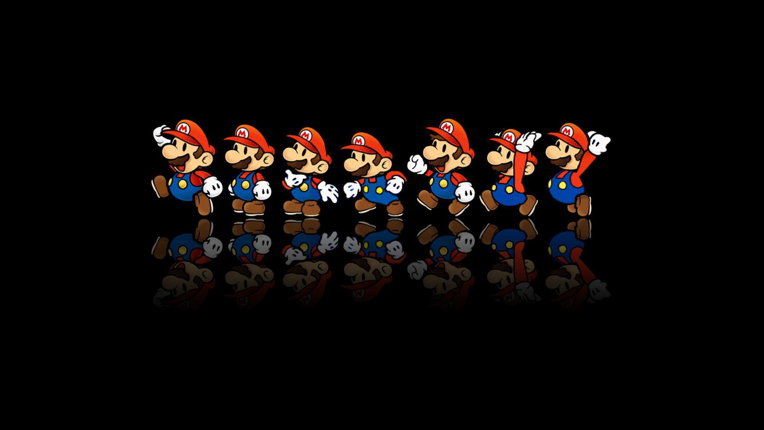 Paper Mario, Super Mario, Nintendo, Sfondo nero, 2K, wallpaper per computer