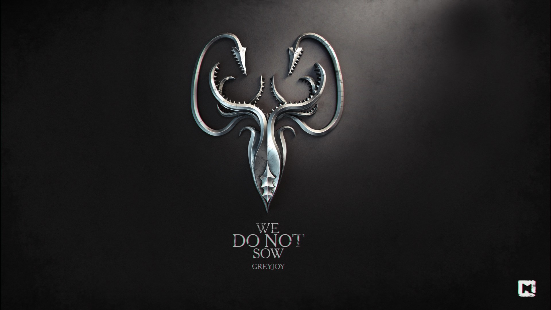 Il Trono di Spade, Casa Greyjoy, Kraken, We Do Not Sow, Sfondo nero, wallpaper desktop Full HD