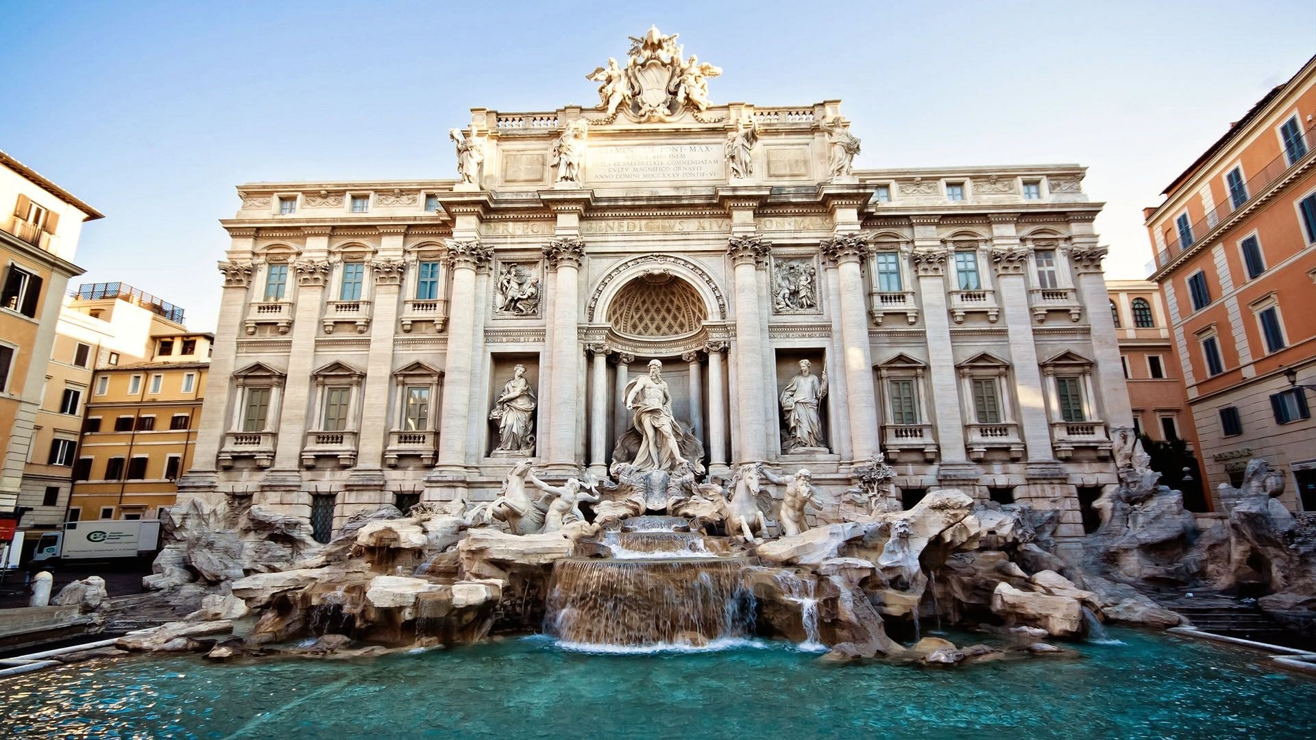 Fontana di Trevi, Palazzo Poli, Roma, Barocco, Full HD, wallpaper per computer