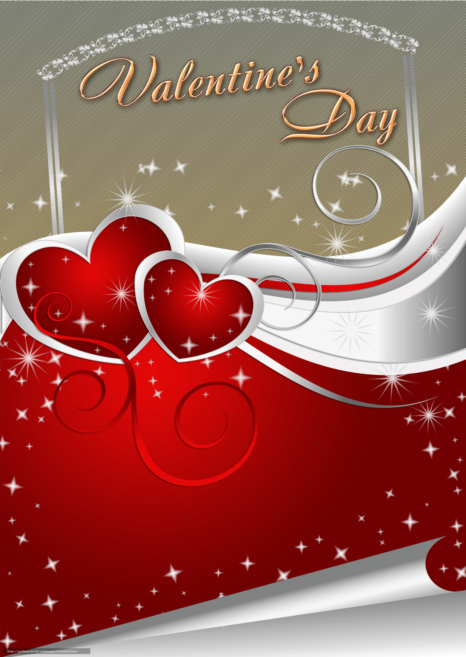 Valentine's Day, Cuori, Rosso, Argento, QHD+, schermata di blocco iPad