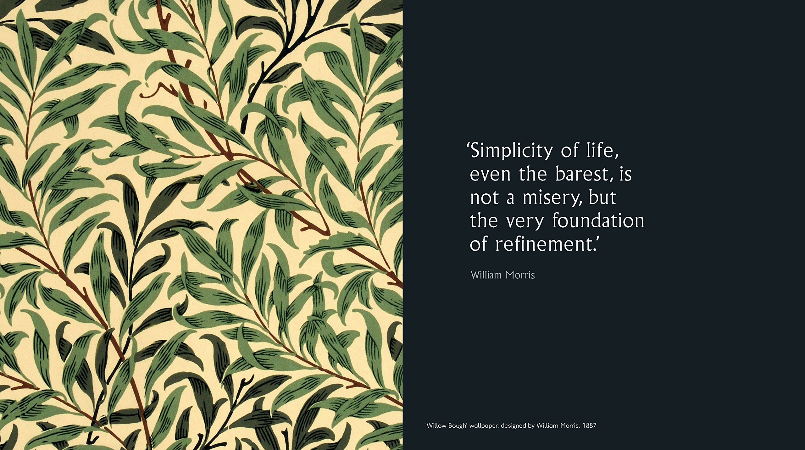 Willow Bough, William Morris, Citazione, Foglie di salice, Verde, sfondo Windows 11