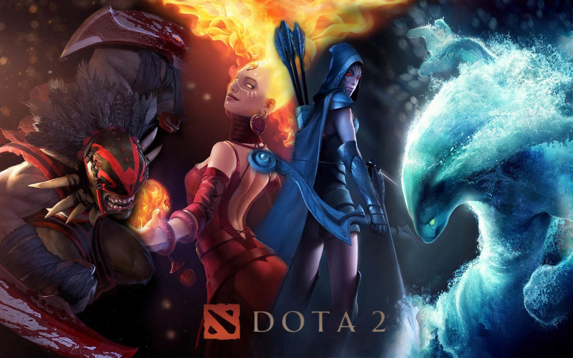 Bloodseeker, Lina, Drow Ranger, Morphling, Dota 2, 1920x1200, immagine di sfondo